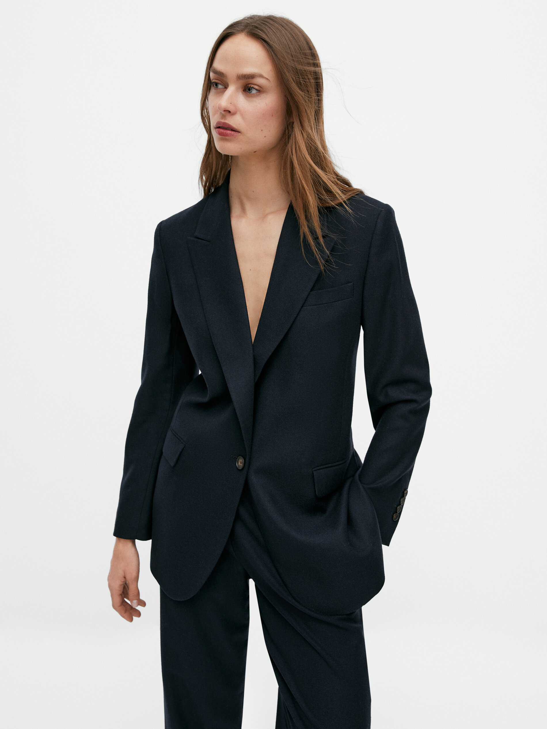 Massimo dutti navy blazer clearance