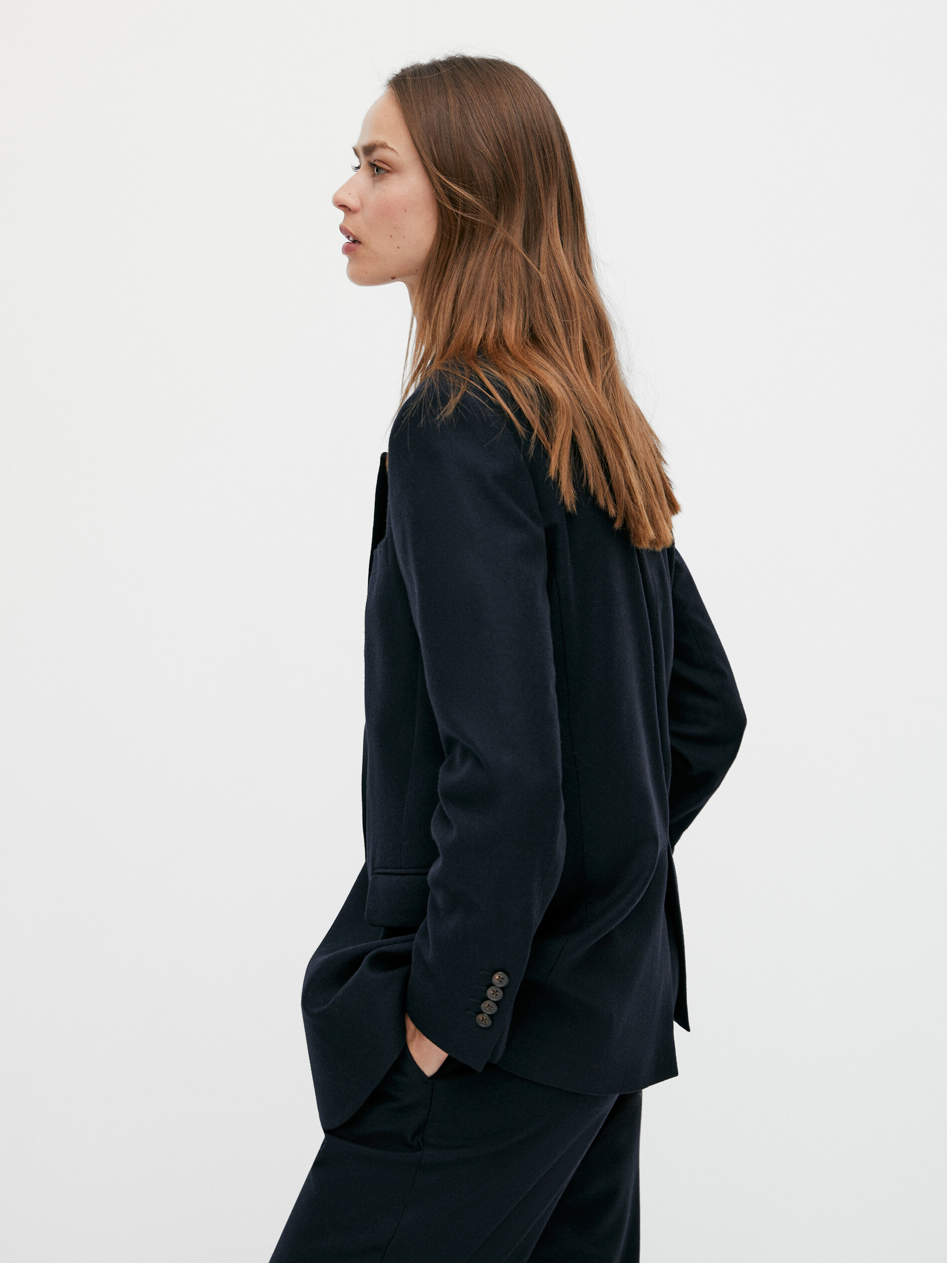 Massimo dutti navy blazer clearance