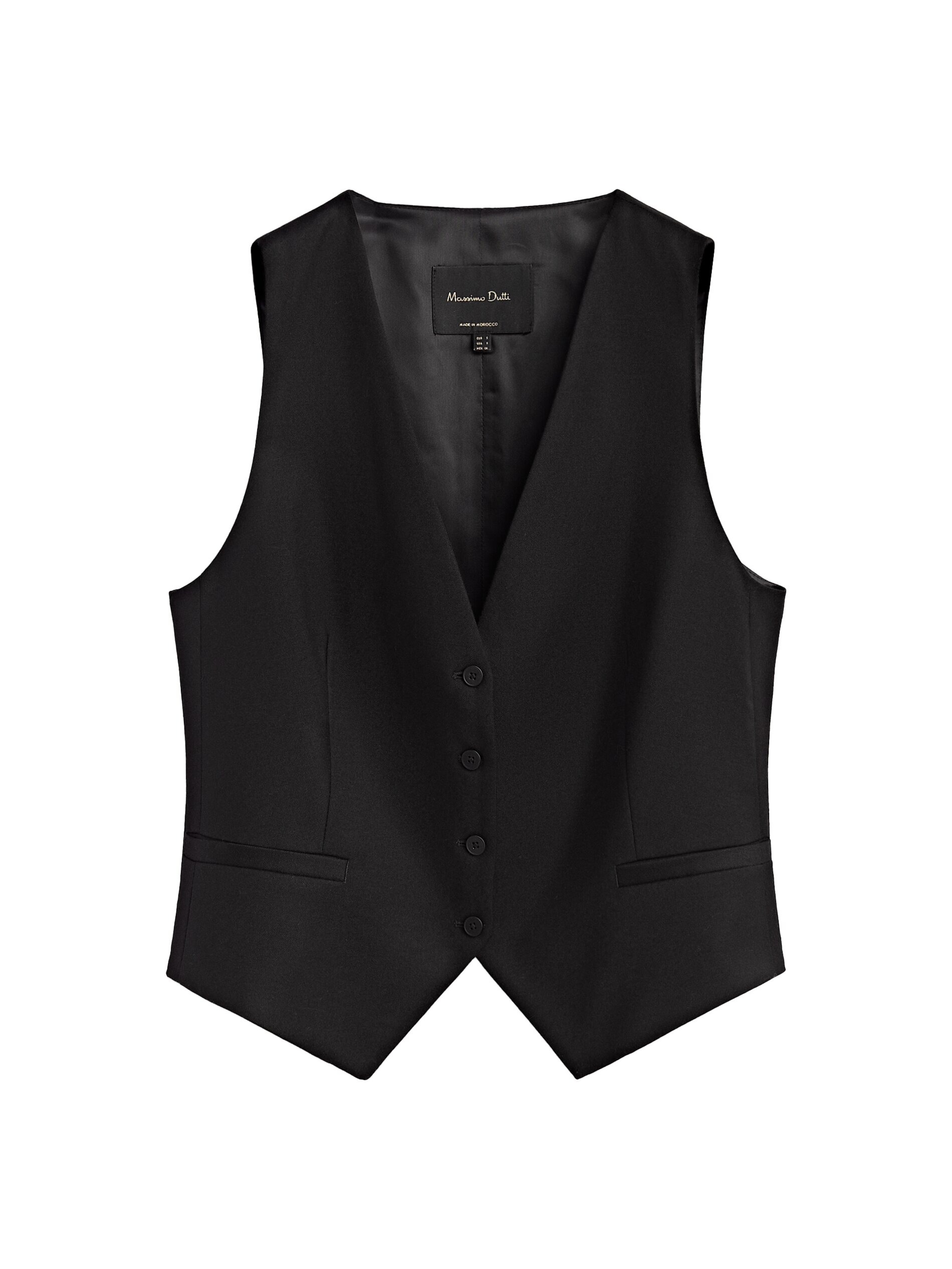 Double-breasted wool blazer with satin lapels - Massimo Dutti 