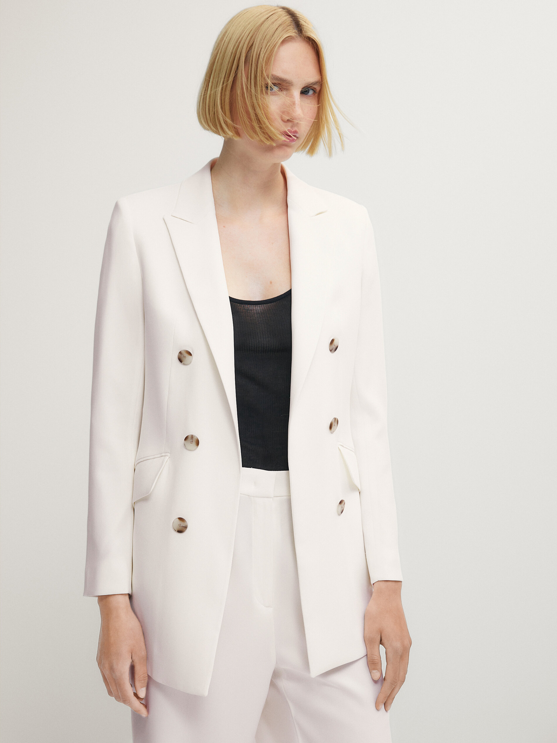 massimo dutti white blazer