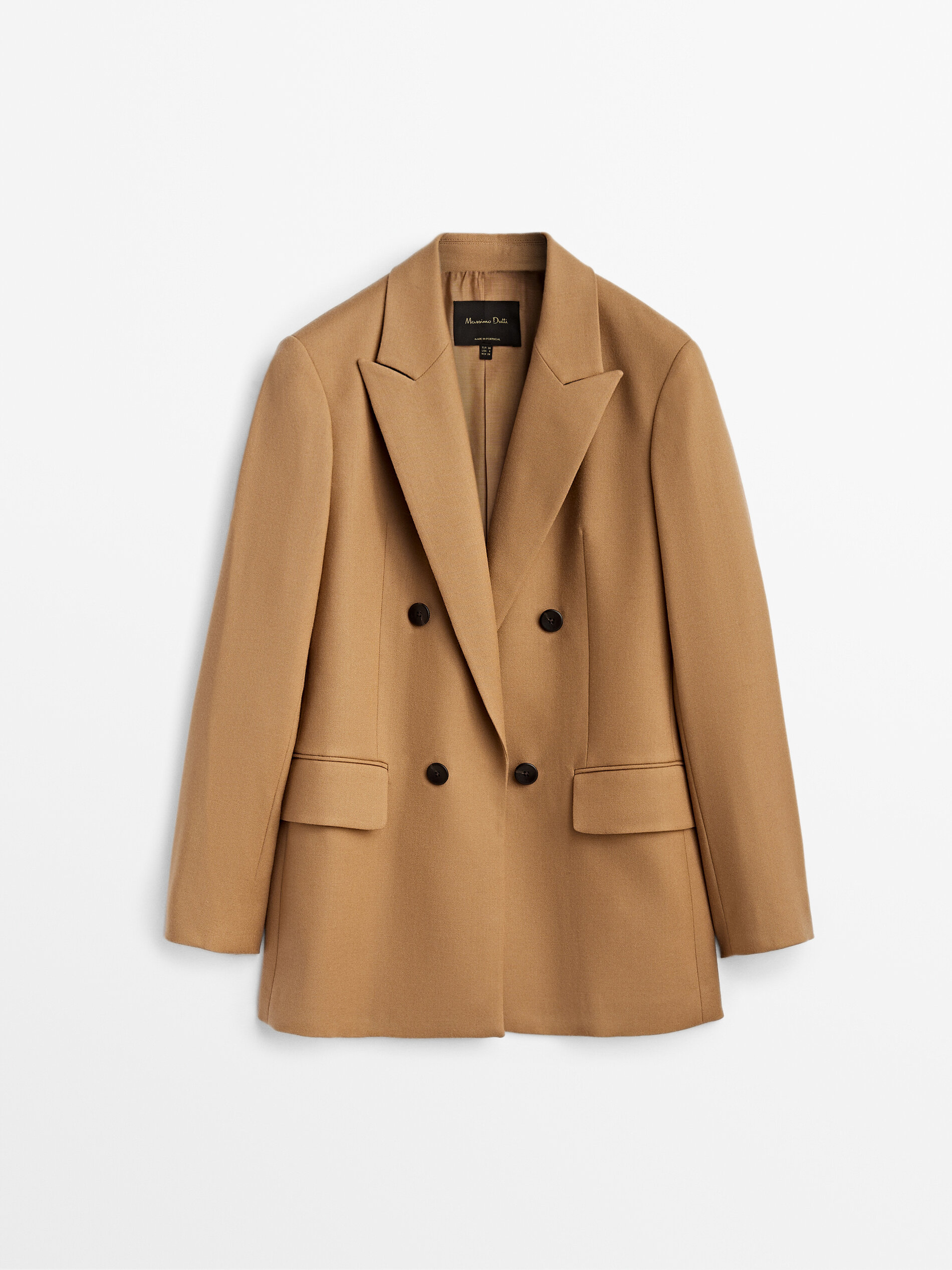 massimo dutti double breasted coat