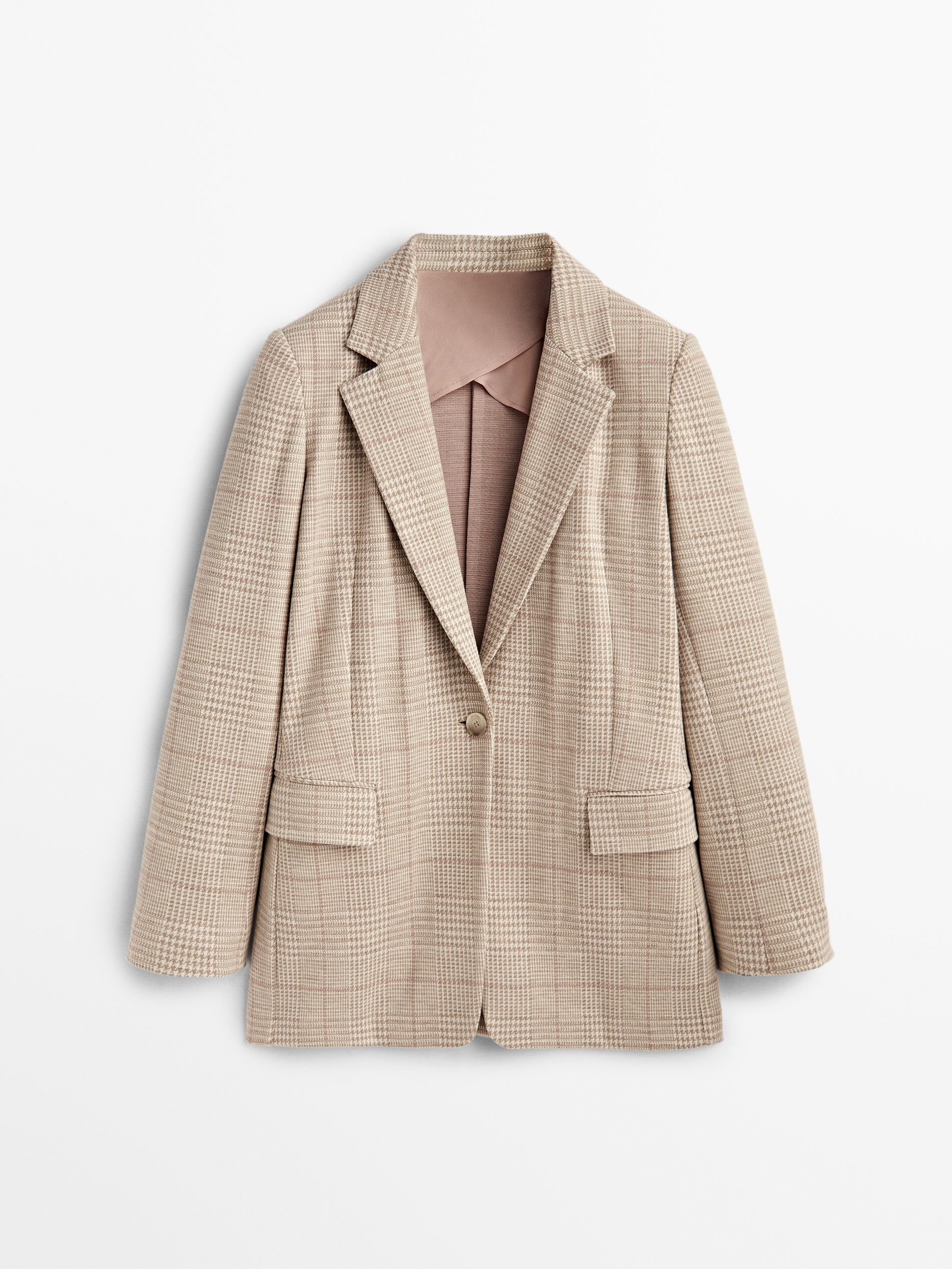 Americana cuadros perfil rosa - Massimo Dutti España
