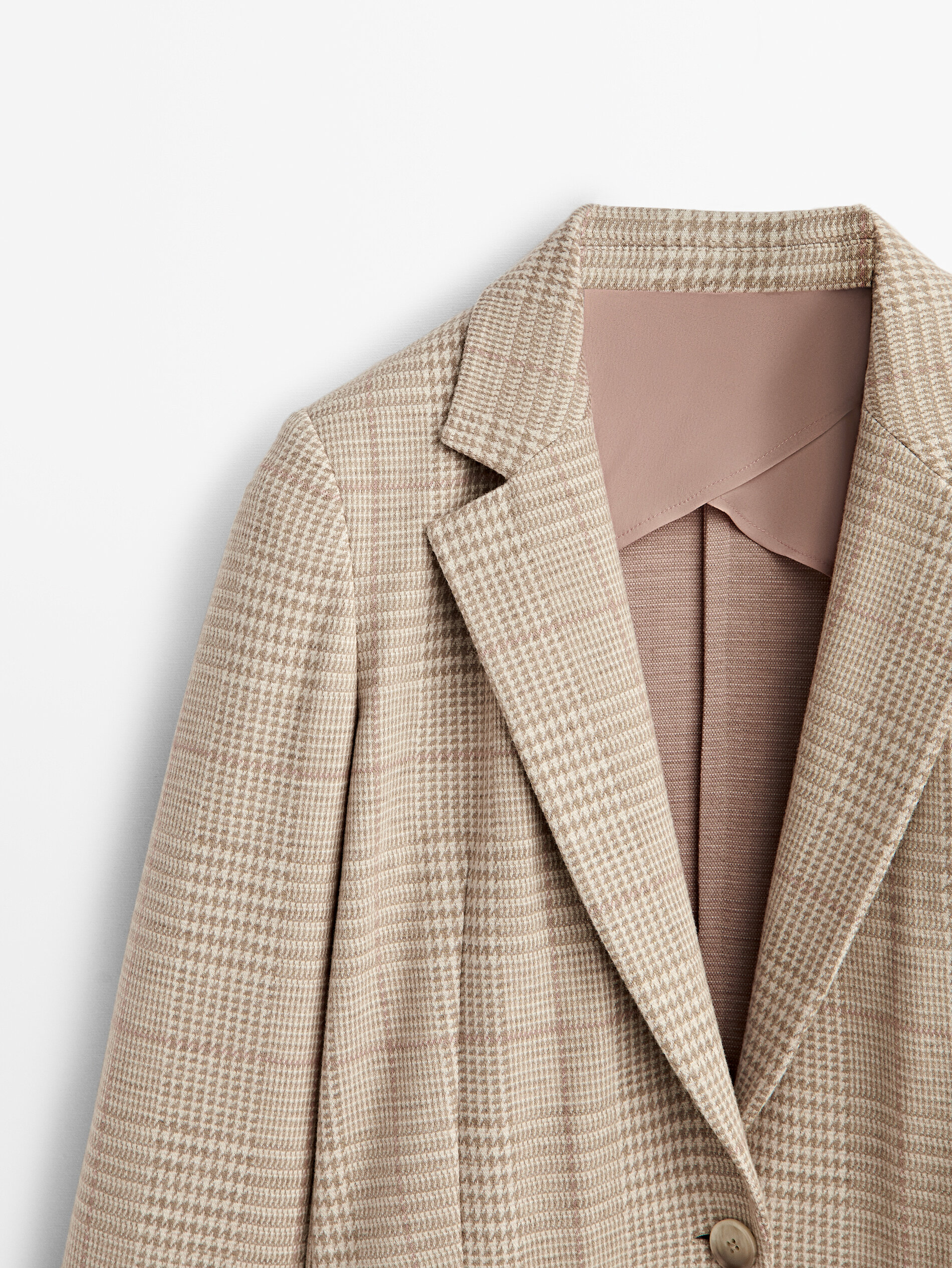 Americana cuadros perfil rosa - Massimo Dutti España