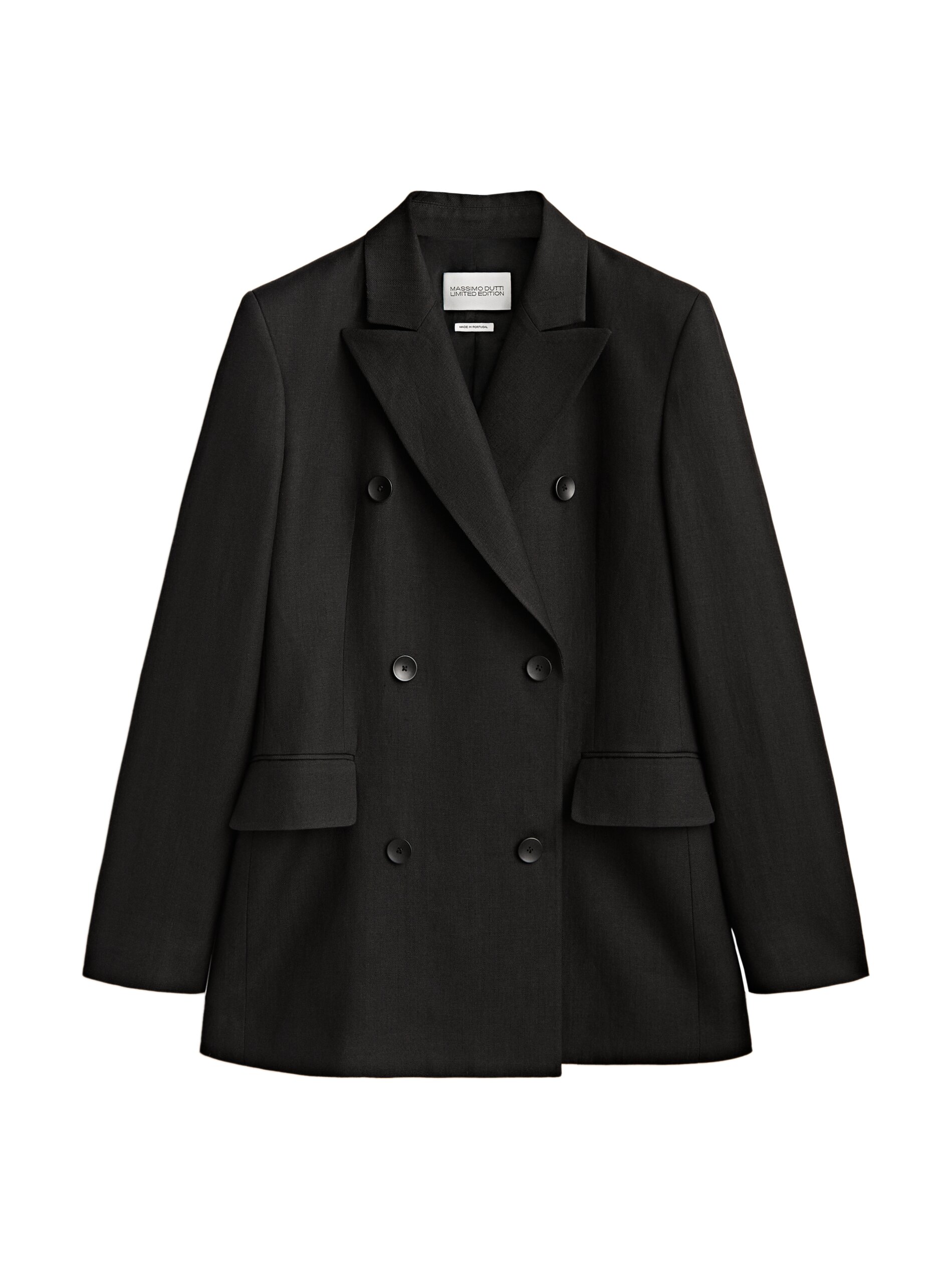 null´s Black nappa leather blazer-style gilet Massimo Dutti United 