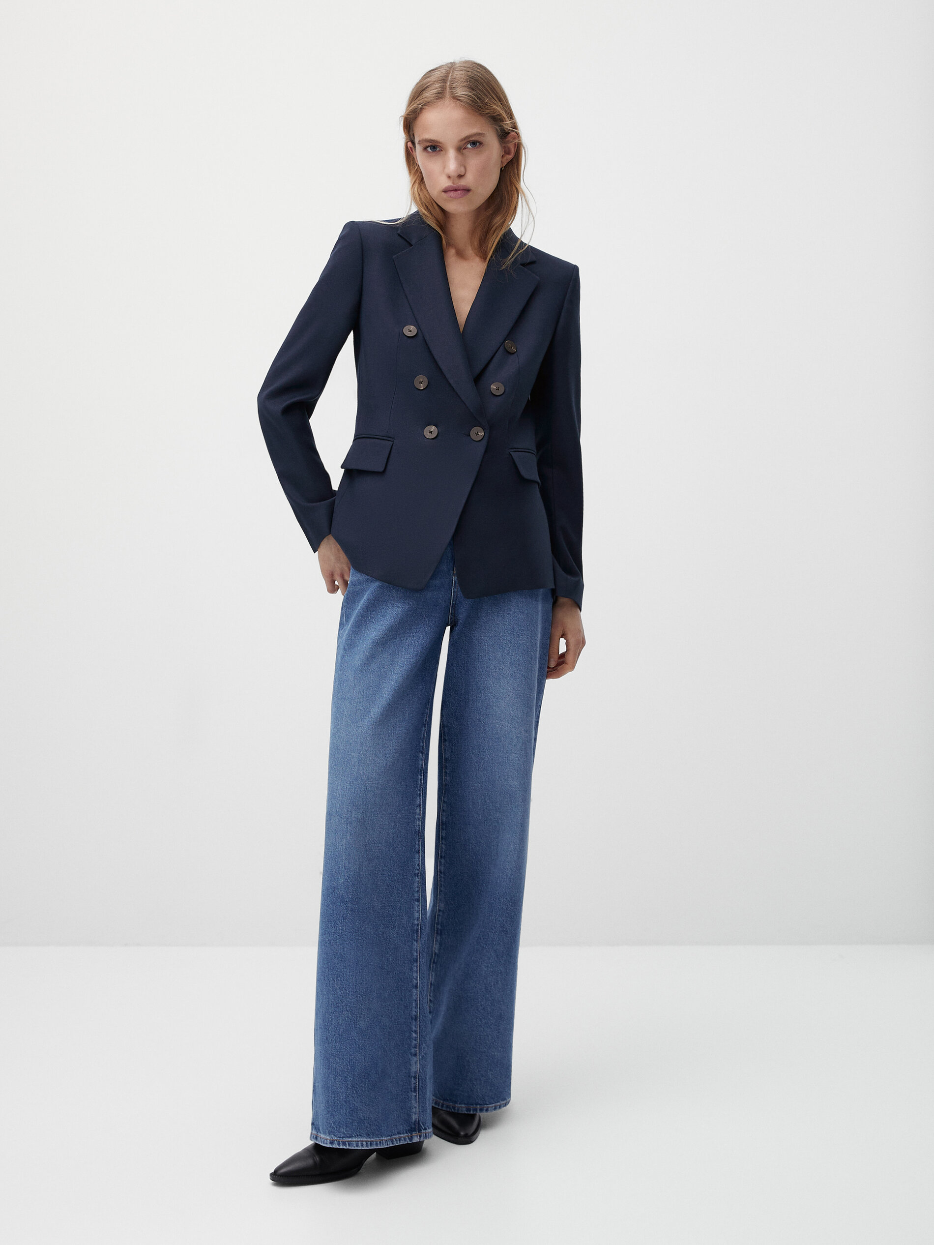 Massimo dutti navy blazer clearance
