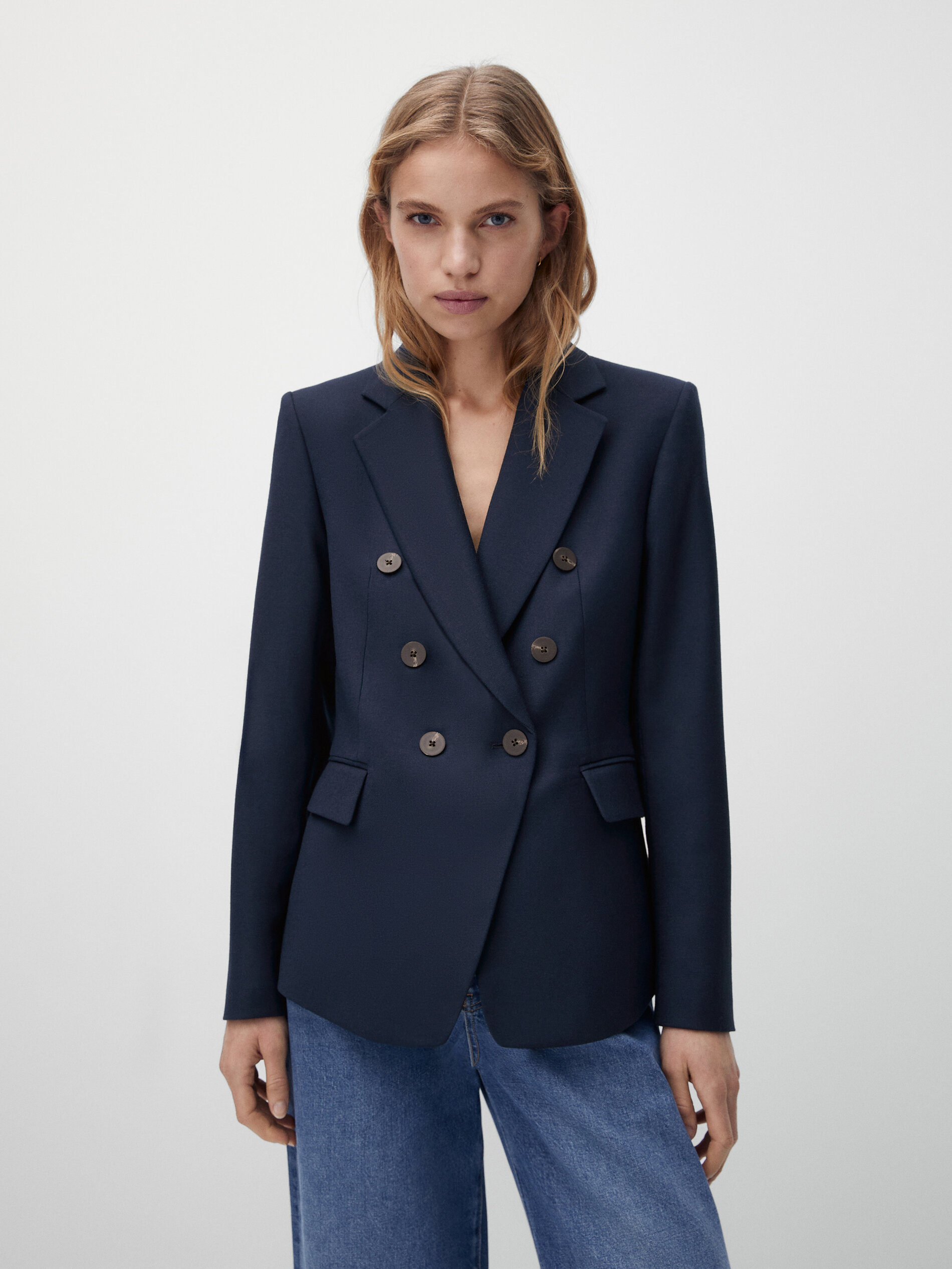 Massimo dutti navy blazer clearance