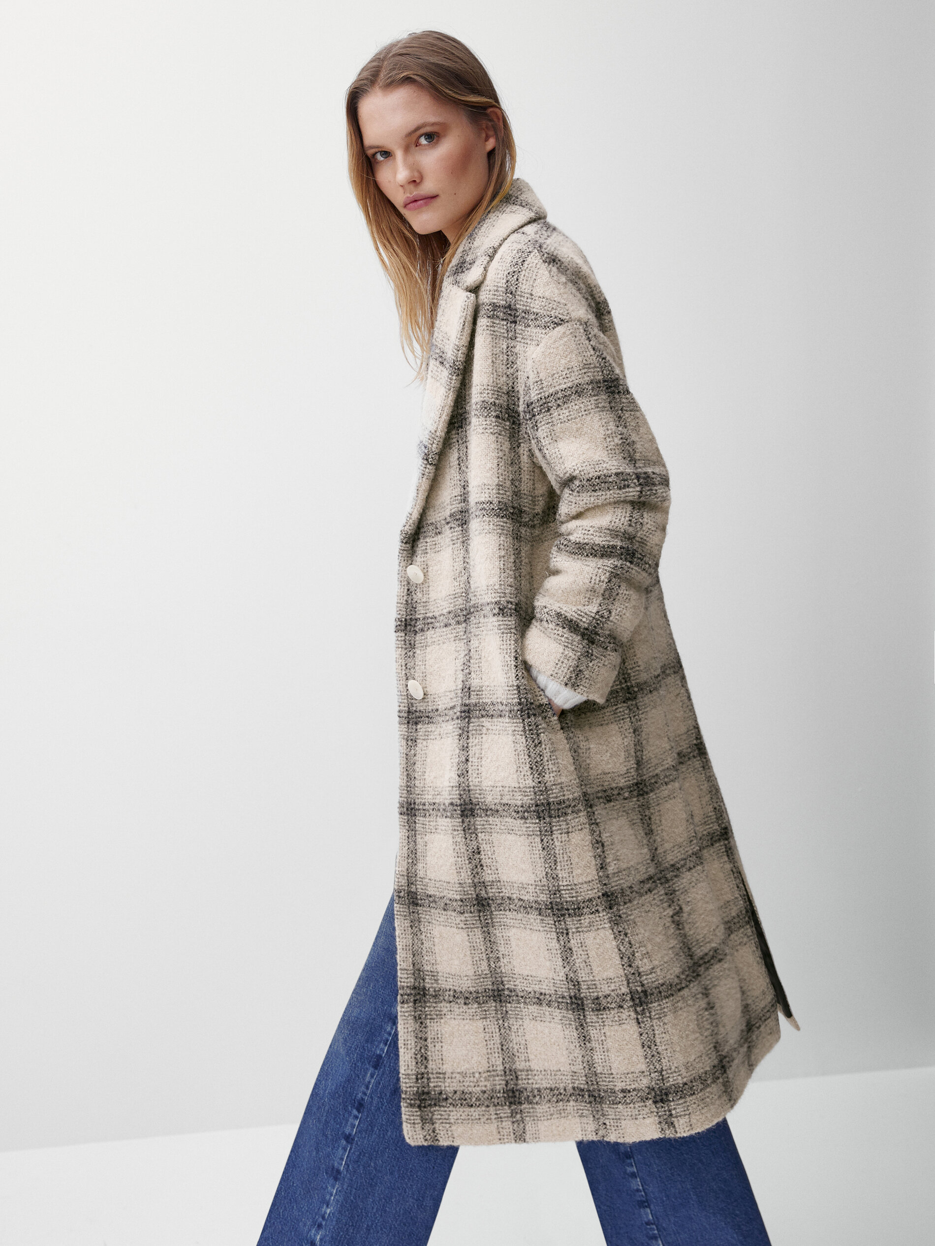 massimo dutti checked coat