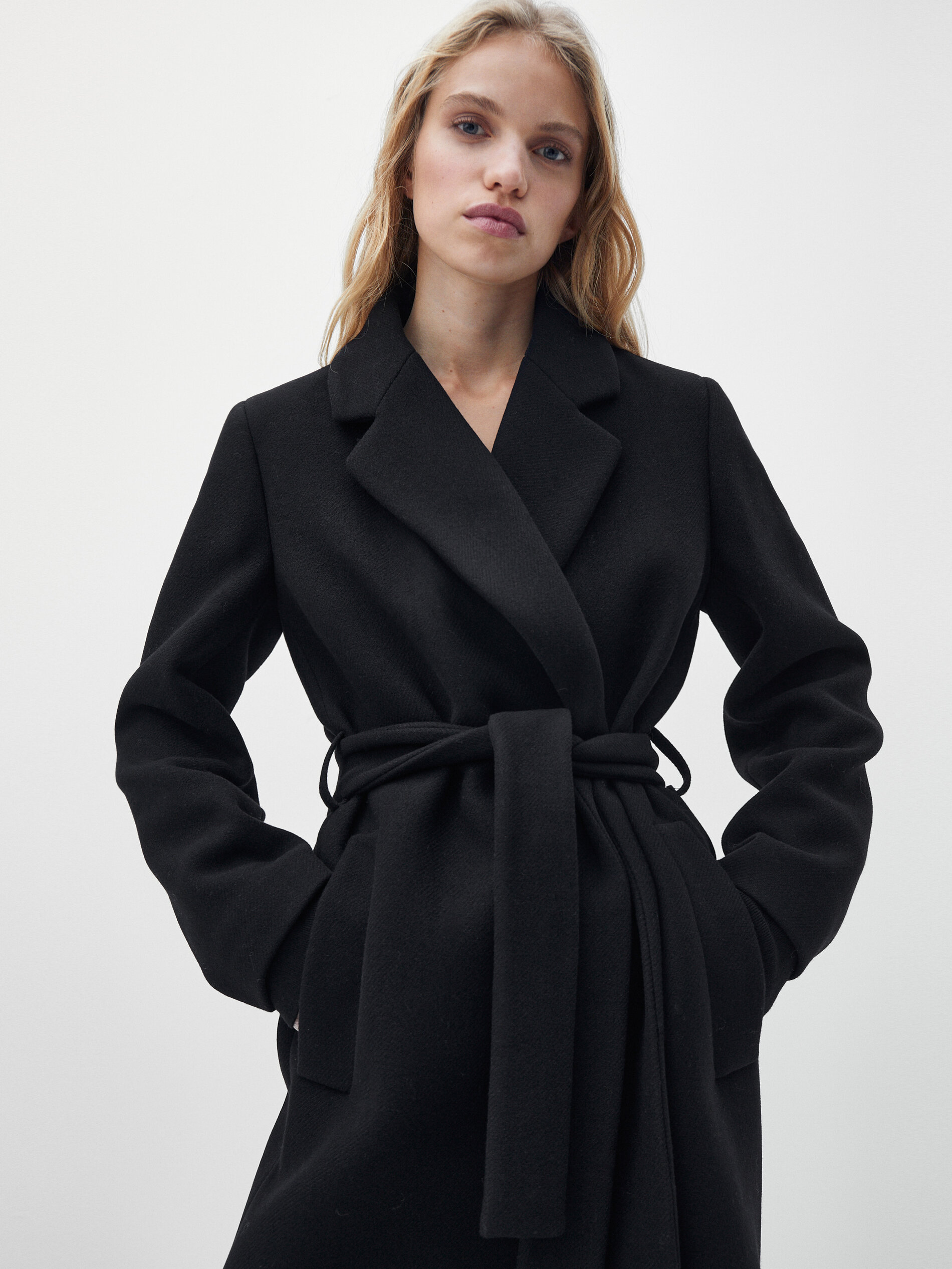 massimo dutti green wool coat