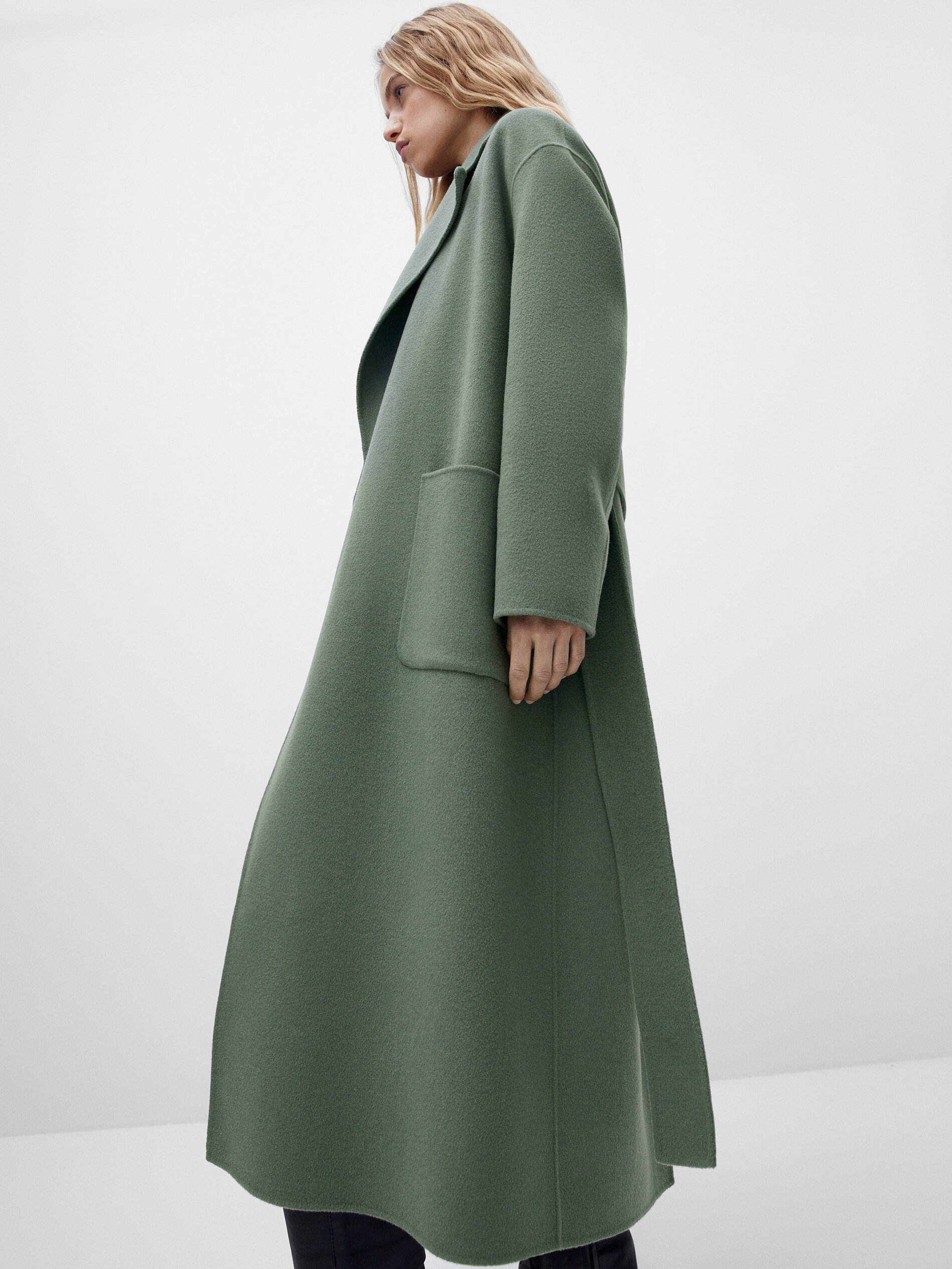 massimo dutti down puffer jacket with belt