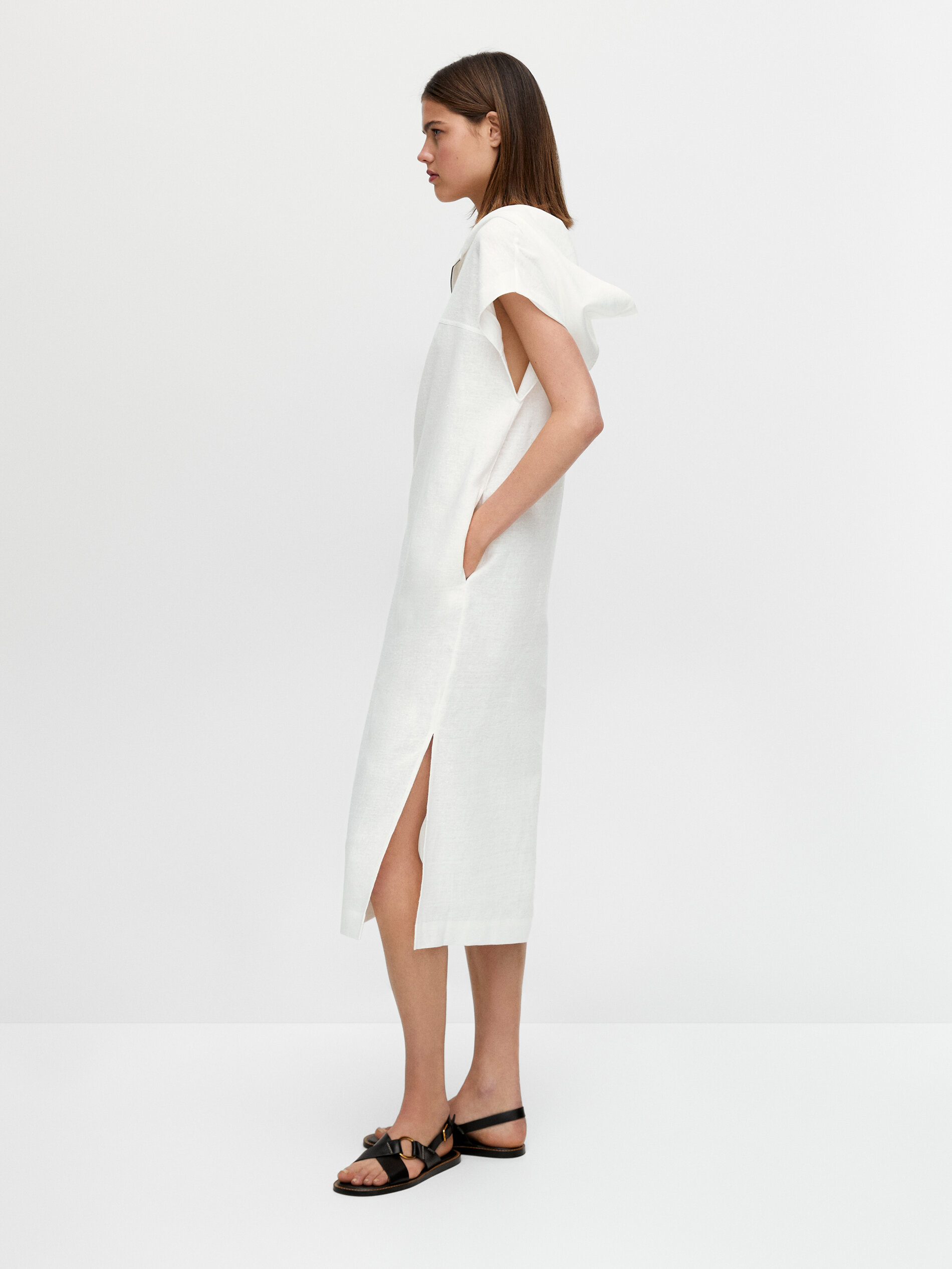Vestito di lino con cappuccio - Massimo Dutti Italia