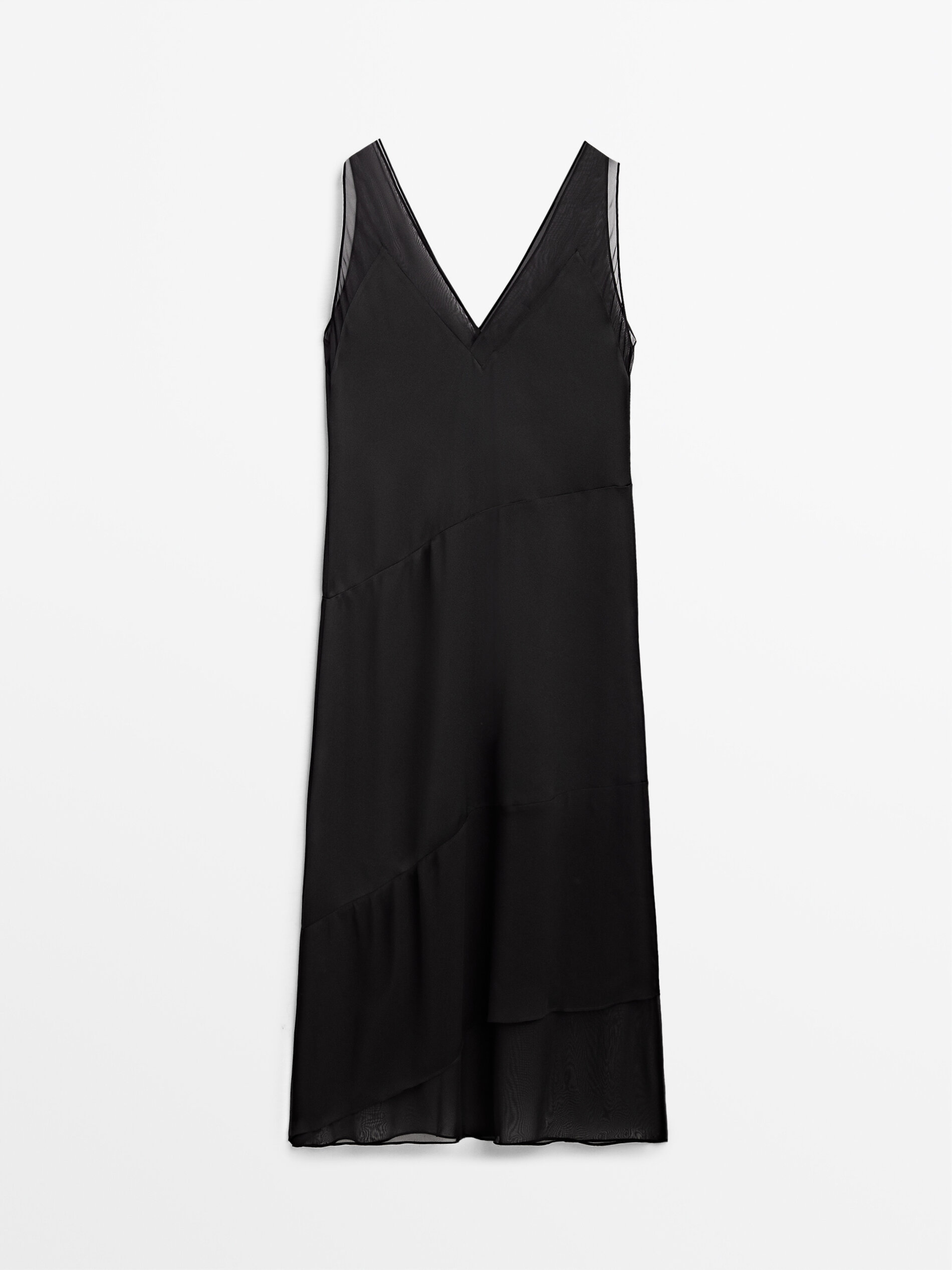 Black satin dress - Massimo Dutti Algérie