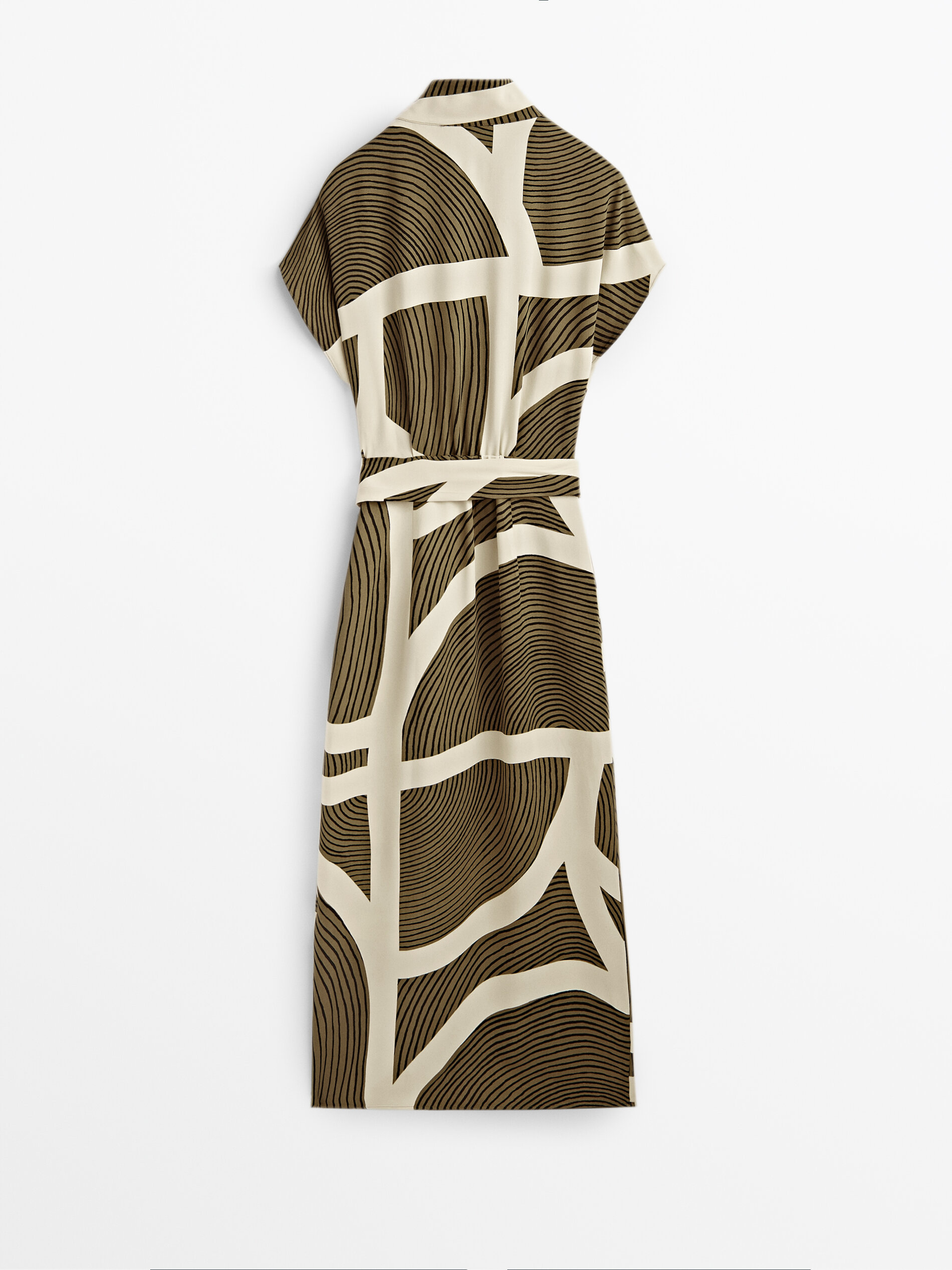 Vestido estampado botones laterales - Massimo Dutti España