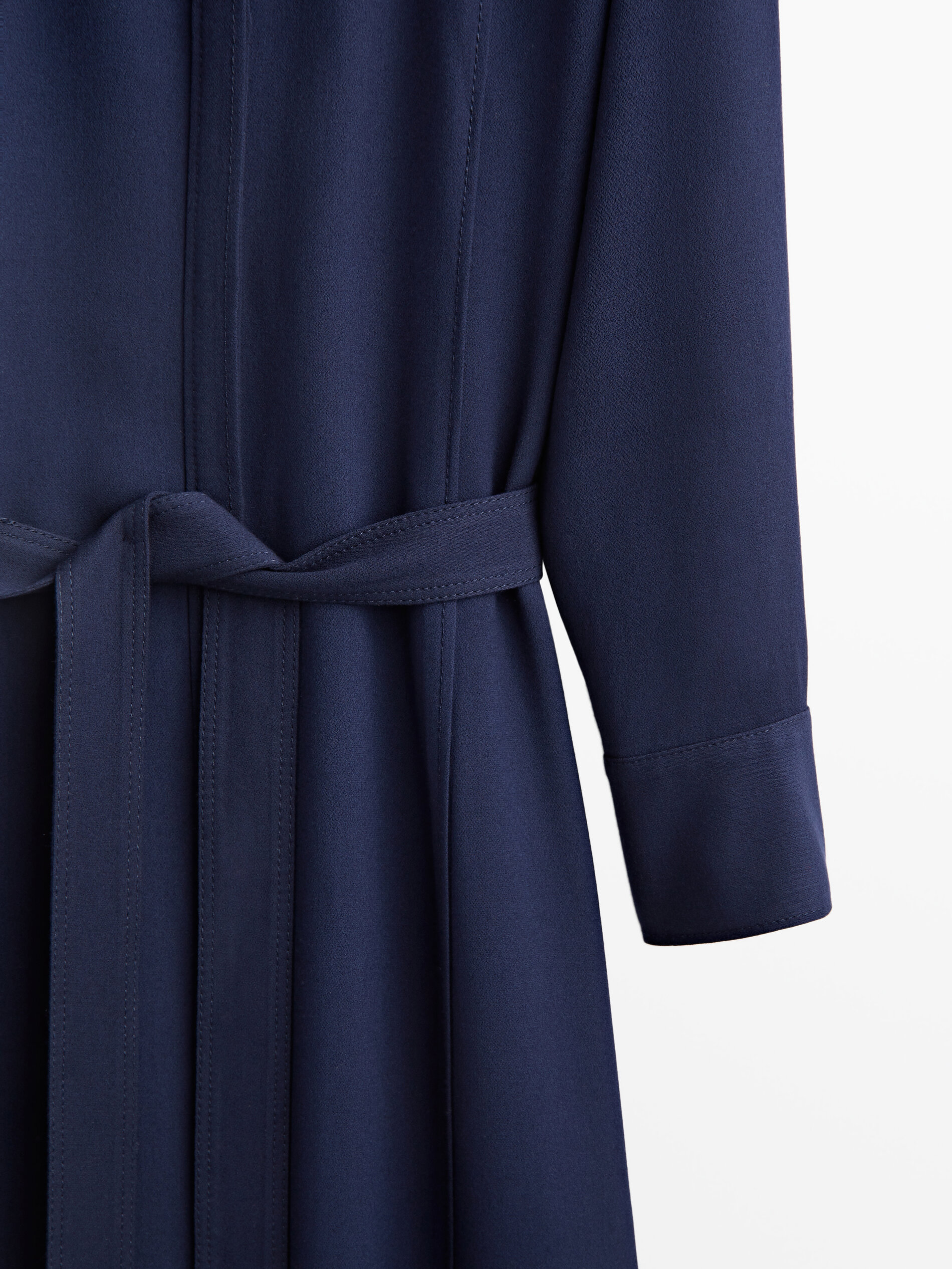 Vestido largo camisero cinturón - Massimo Dutti España