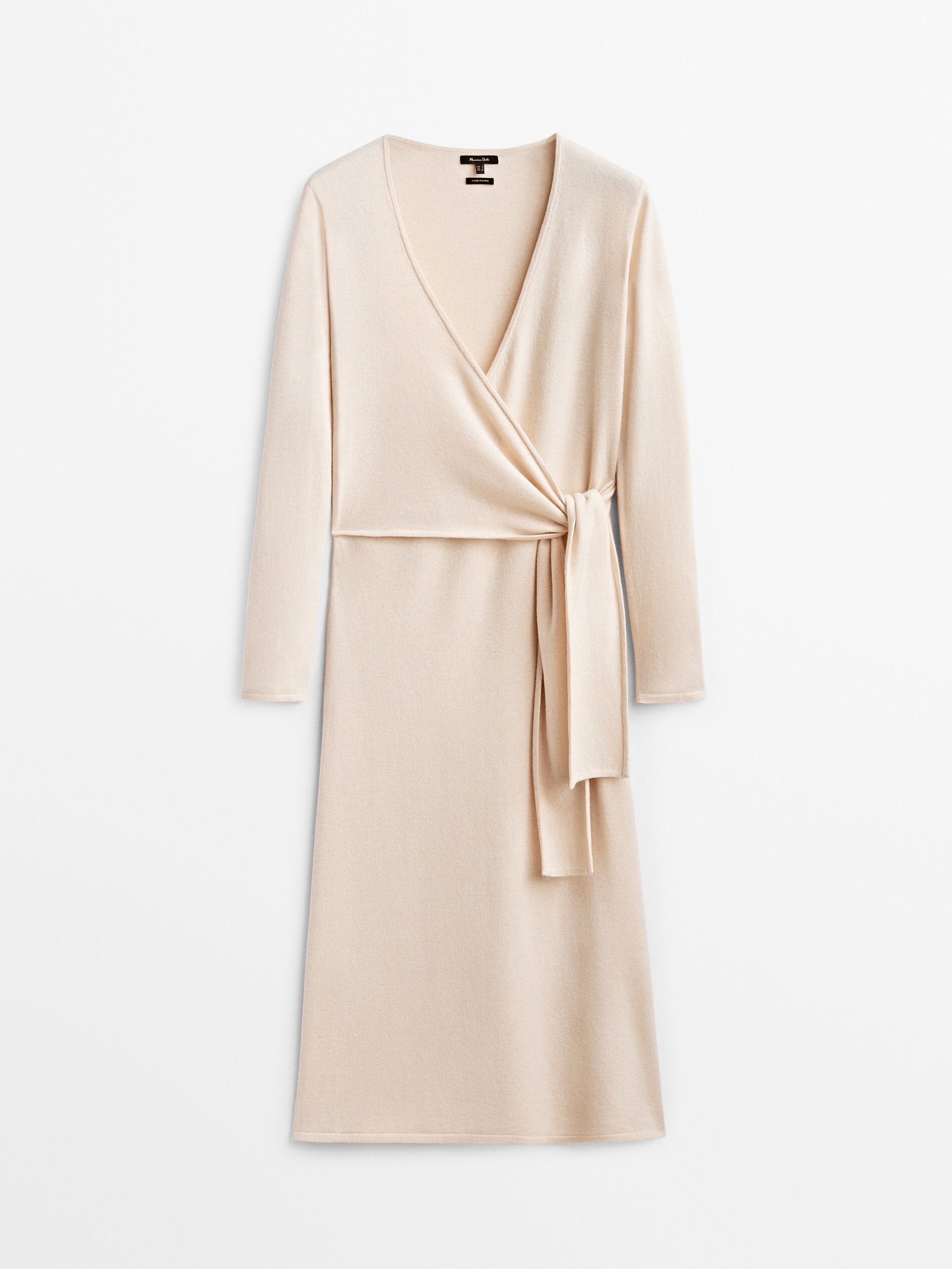 Vestido de punto cruzado lana - Massimo Dutti España