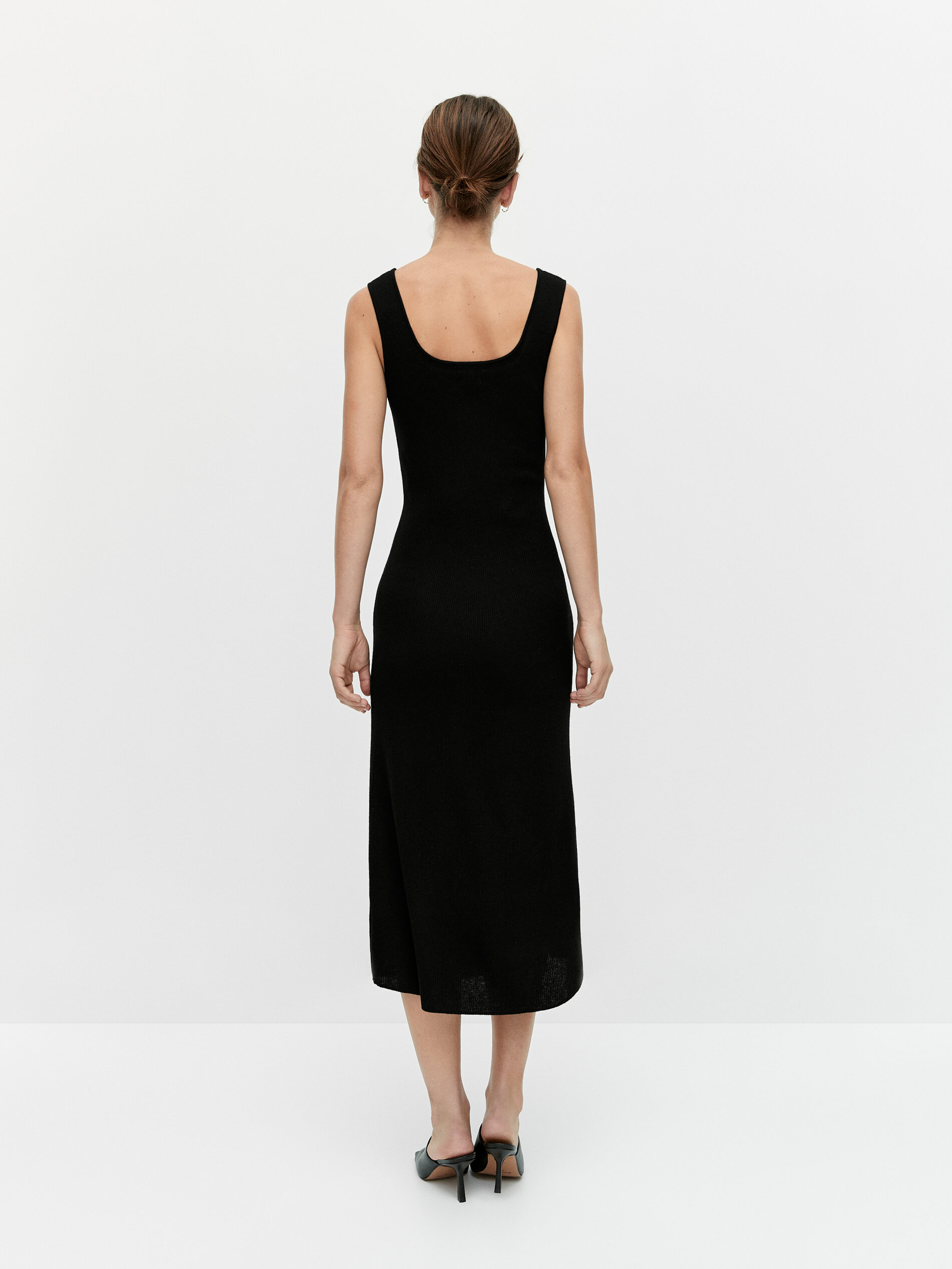 Ribbed knit dress with straps - Massimo 