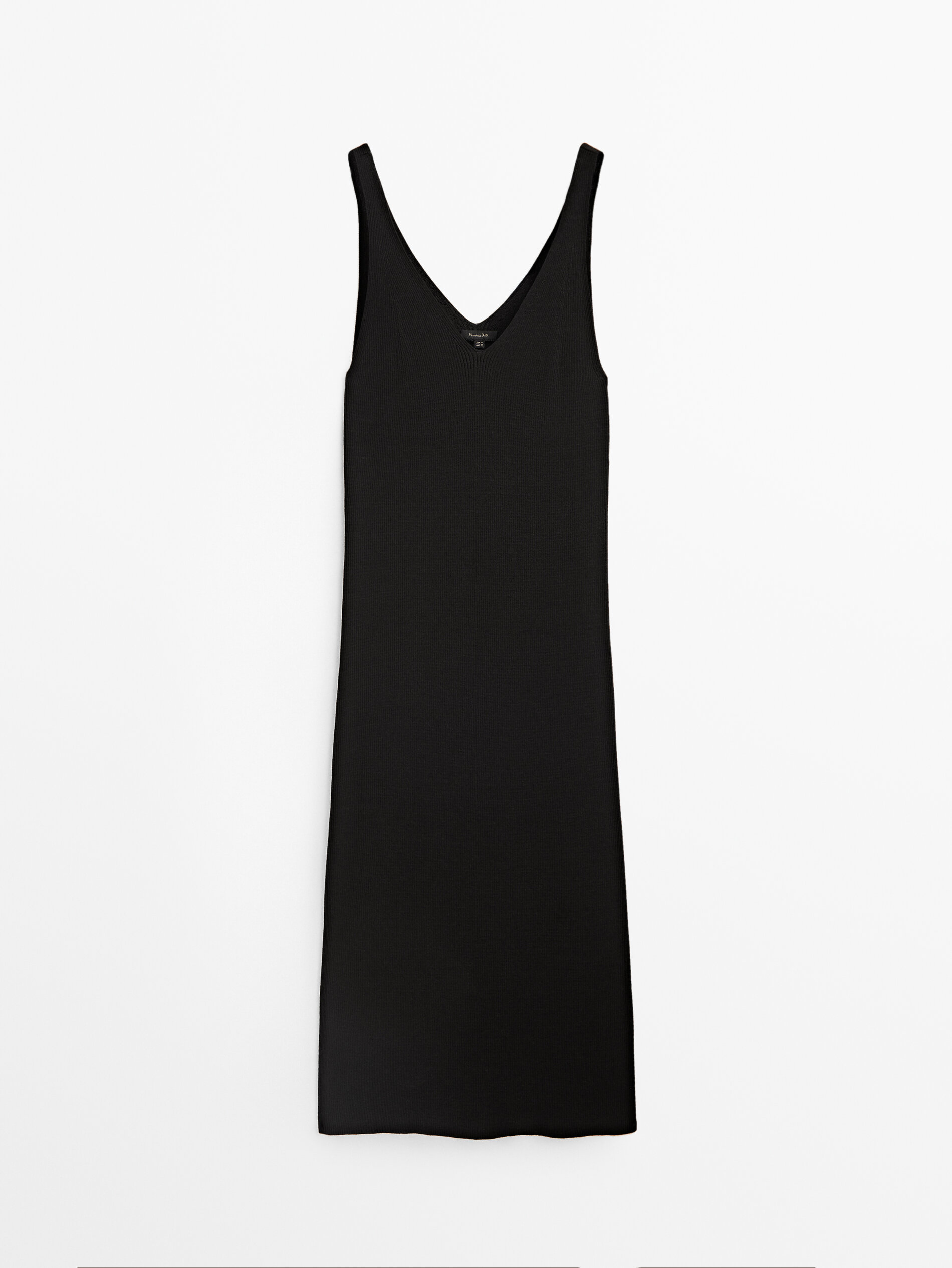 Vestido largo de punto tirantes - Massimo Dutti España