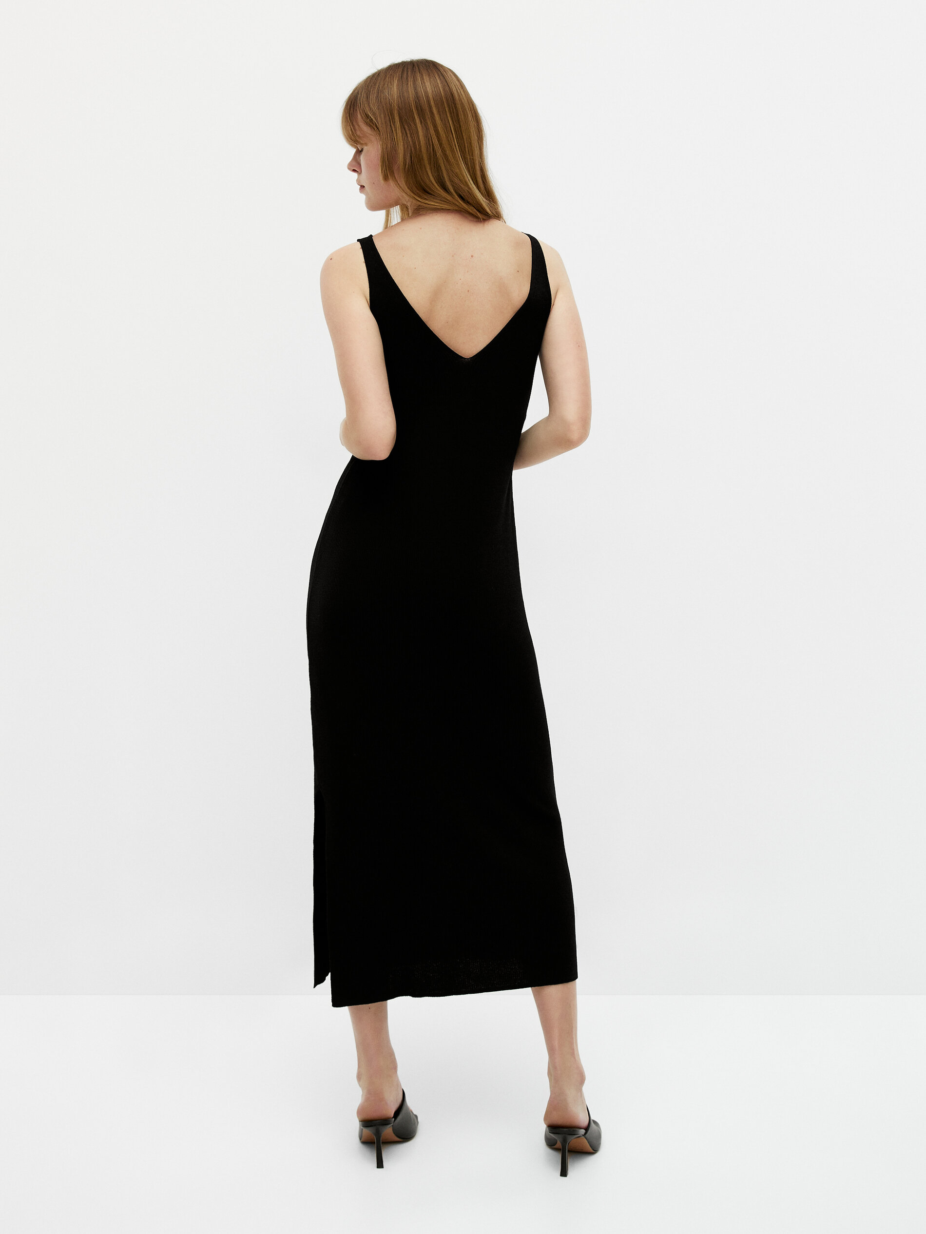 Vestido largo de punto tirantes - Massimo Dutti España