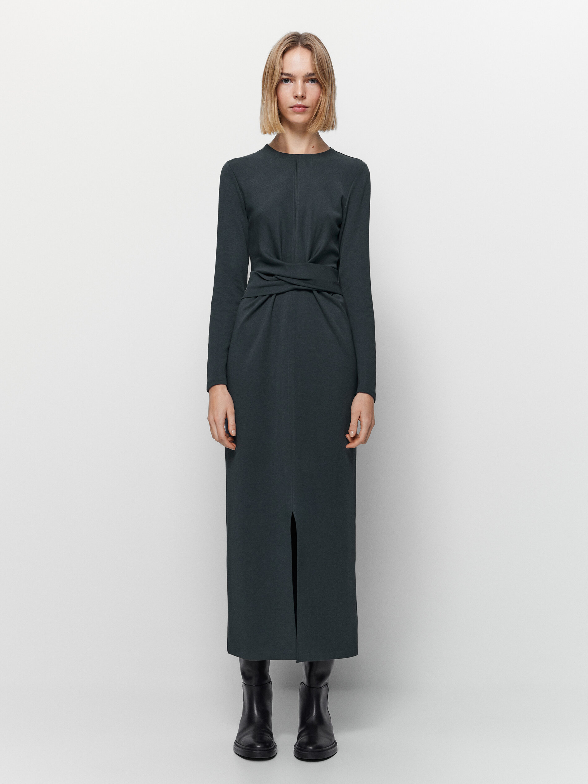 Vestito lungo con nodo anteriore - Massimo Dutti Italia
