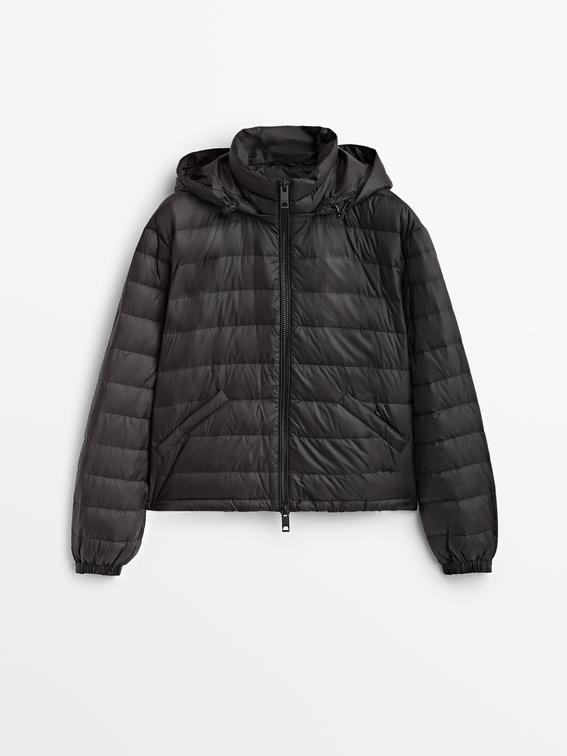 quilted down bomber jacket