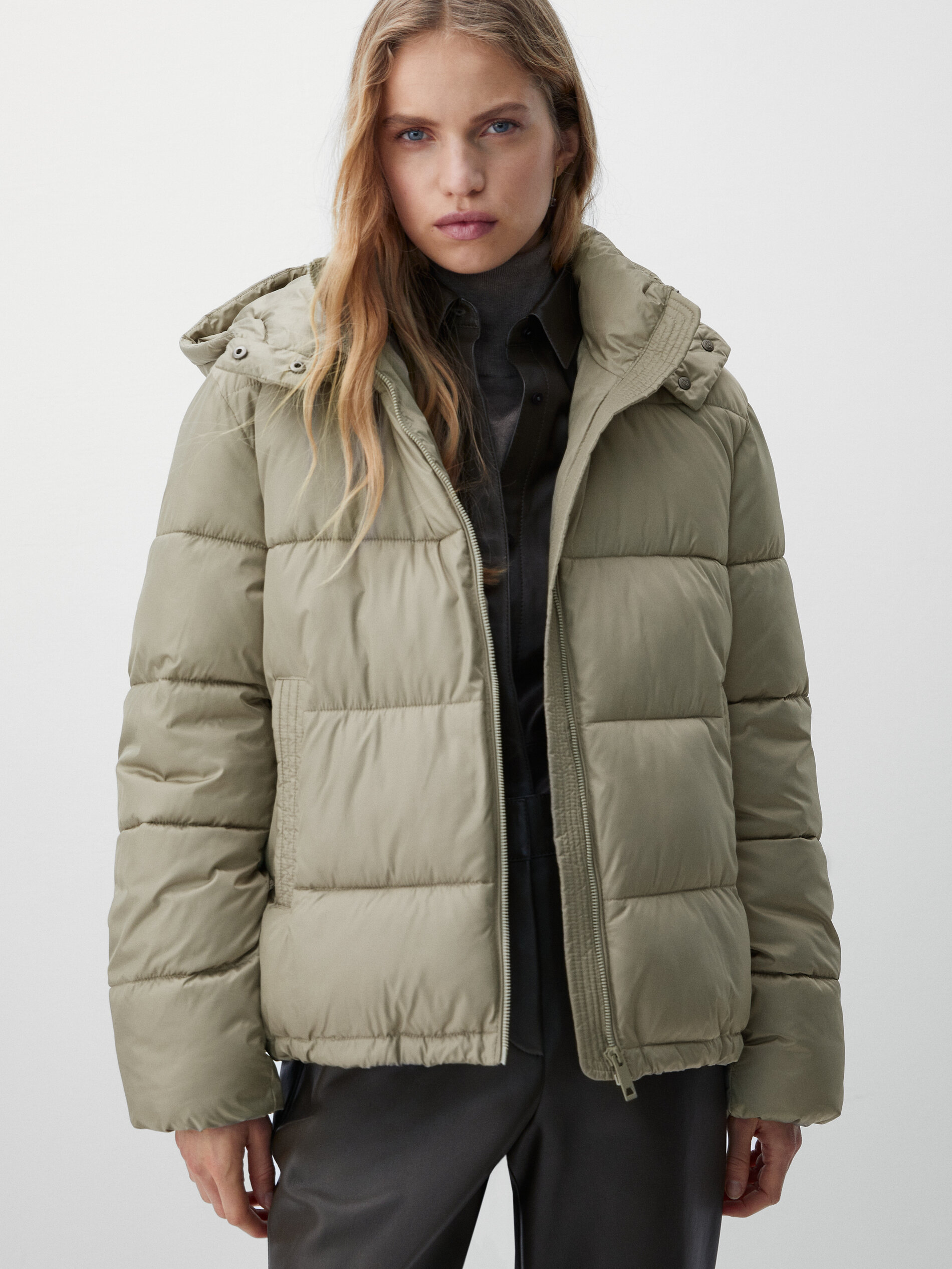 quilted jacket with hood