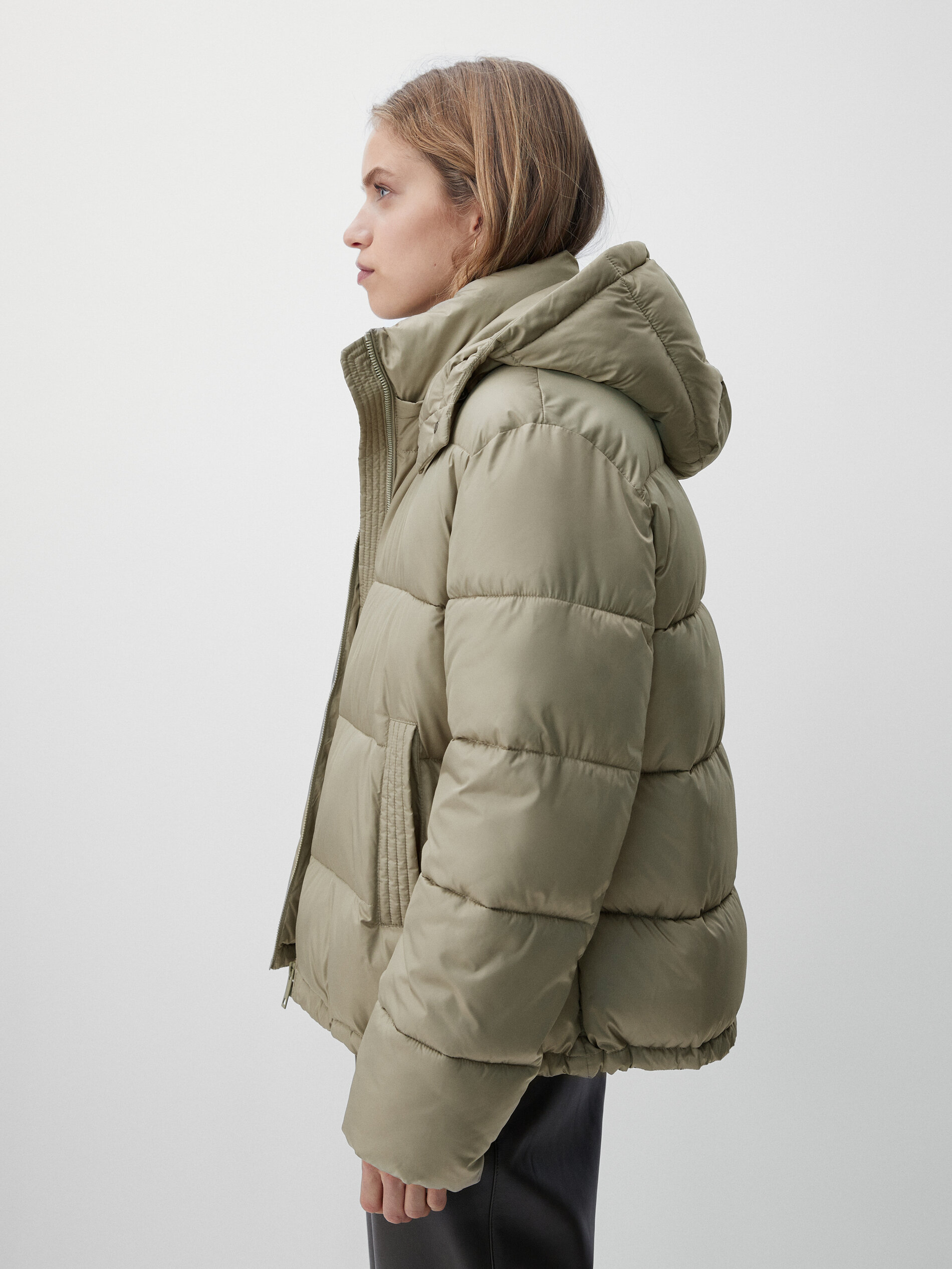 quilted jacket with hood