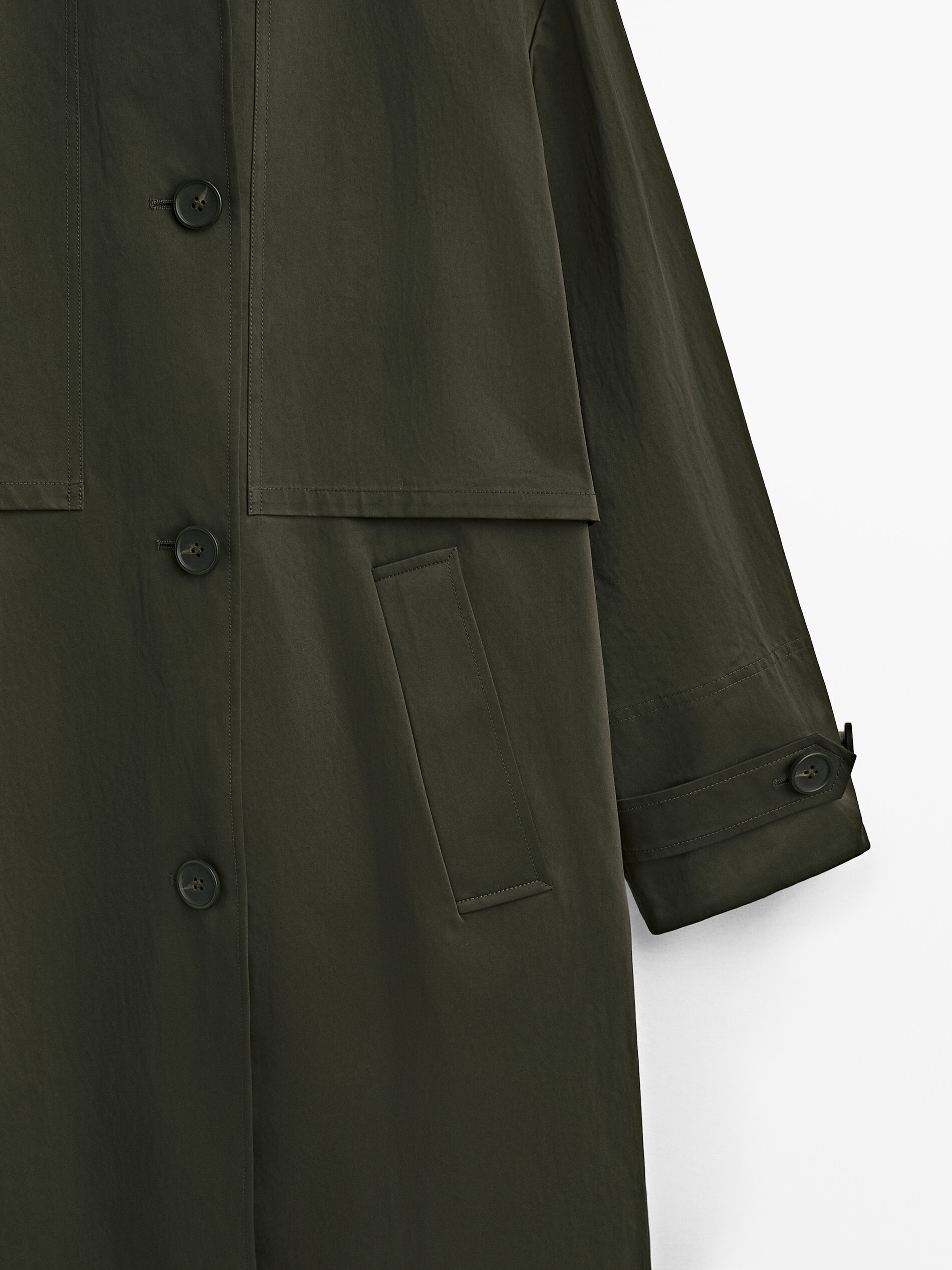 null´s Green buttoned trench coat Massimo Dutti United States of 