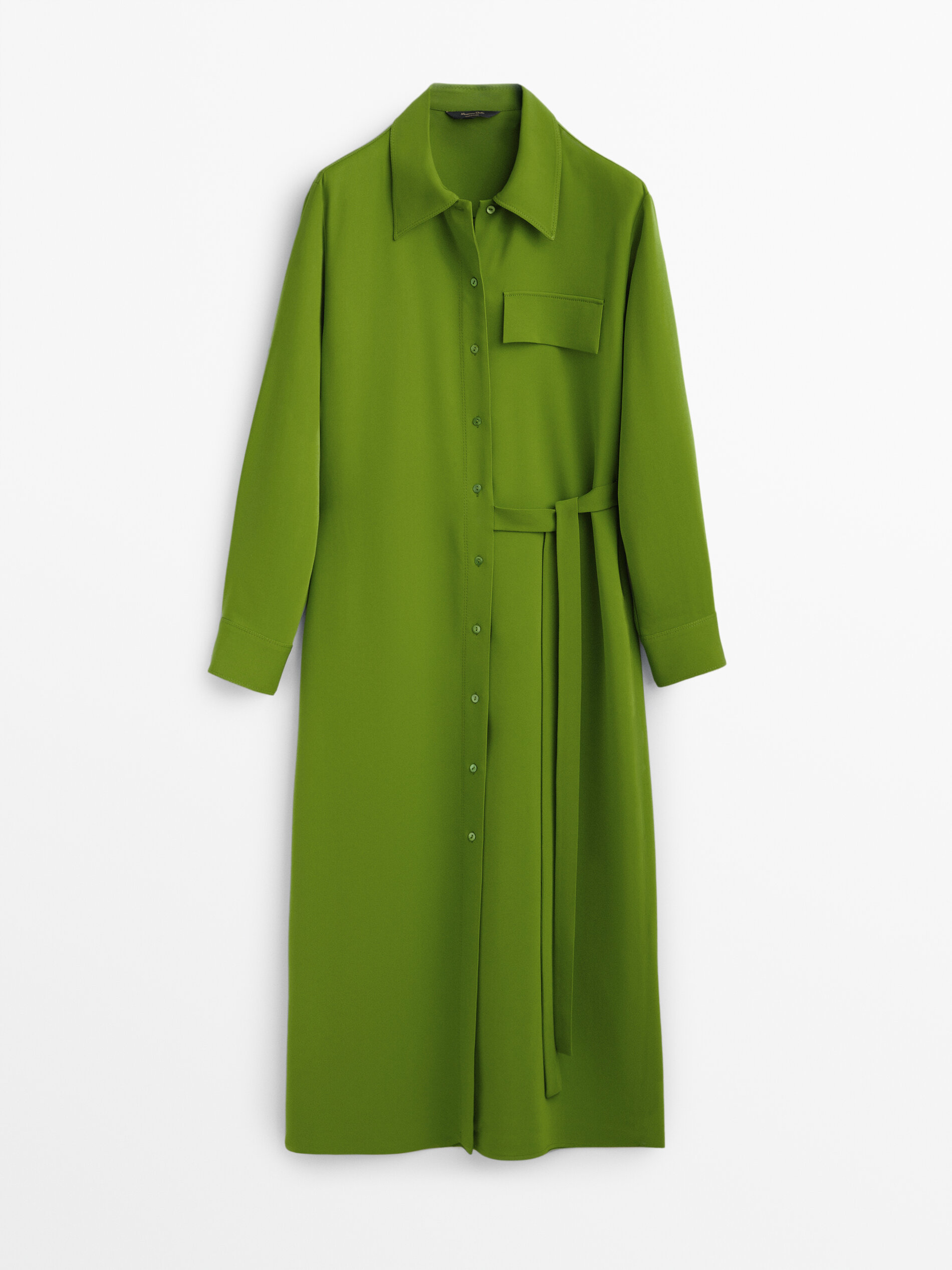 Long shirt dress with side tie detail 
