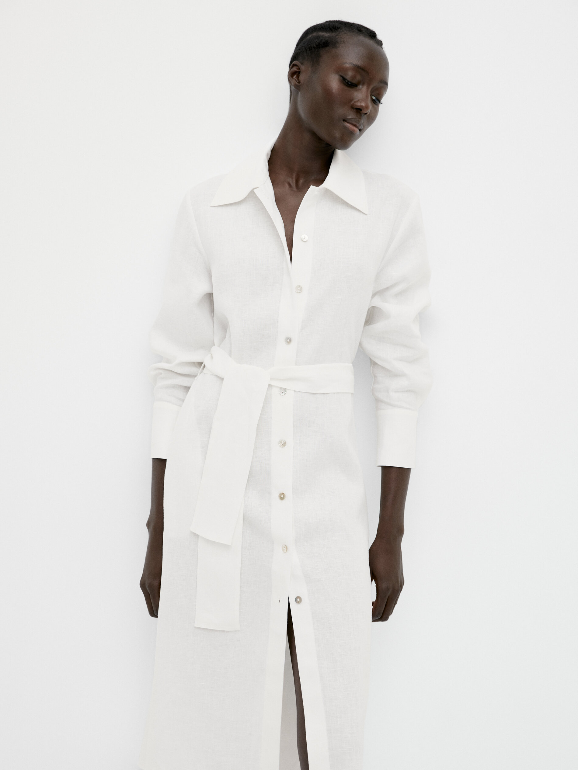 white long length shirt