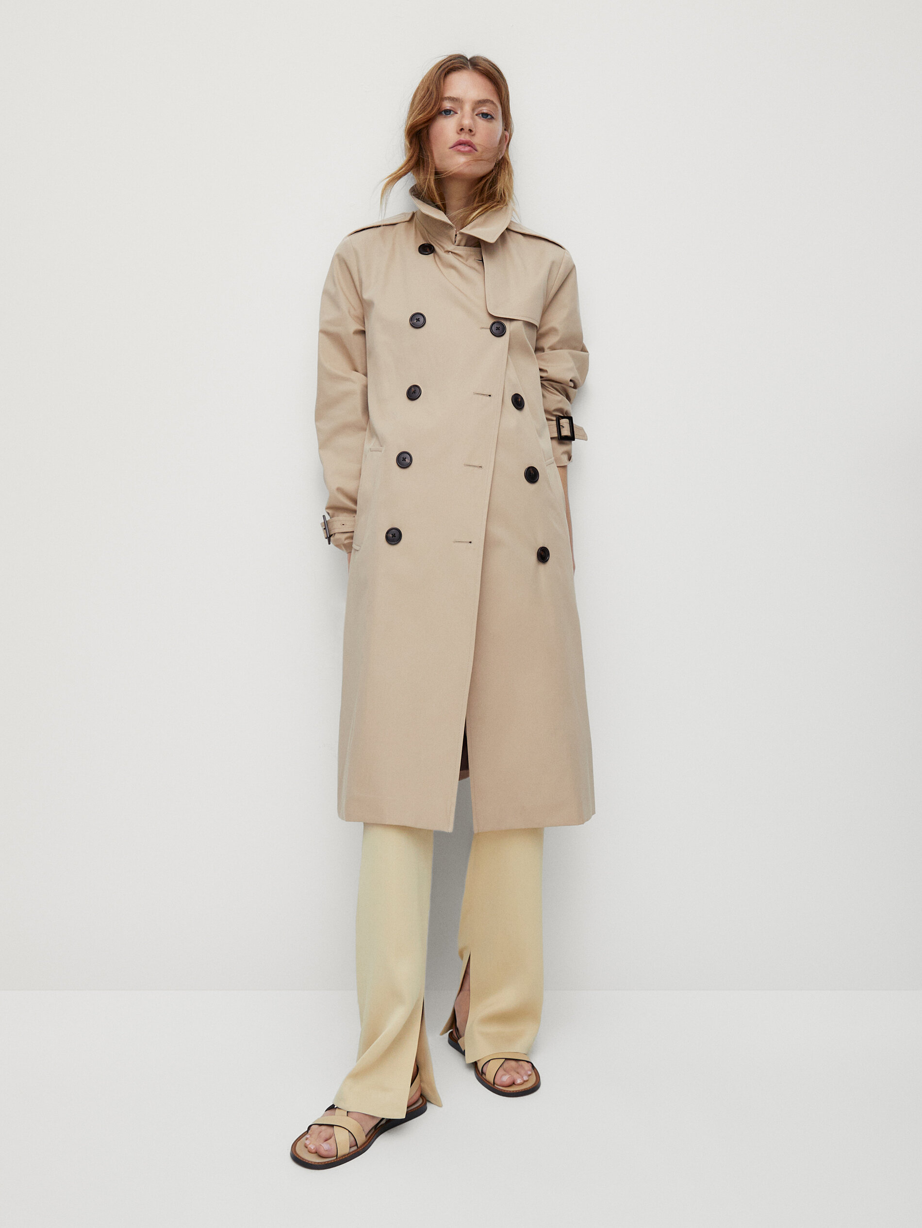 Gabardina con cinturón - Massimo Dutti España