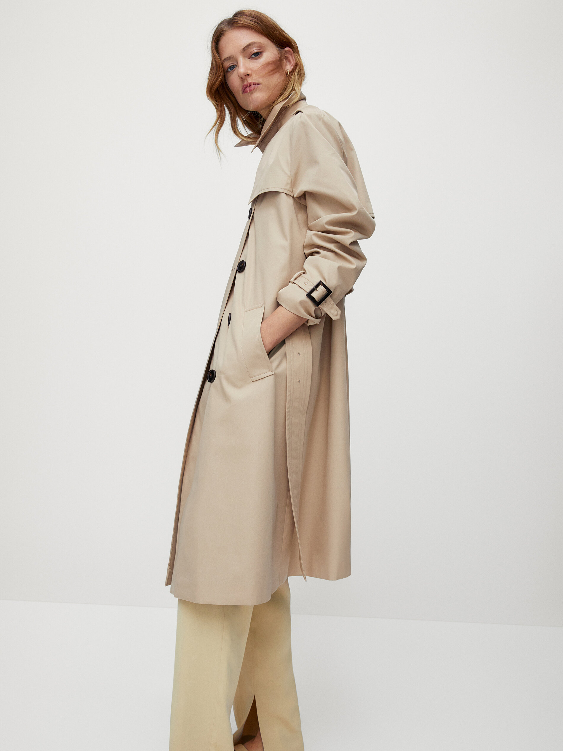 Gabardina con cinturón - Massimo Dutti España