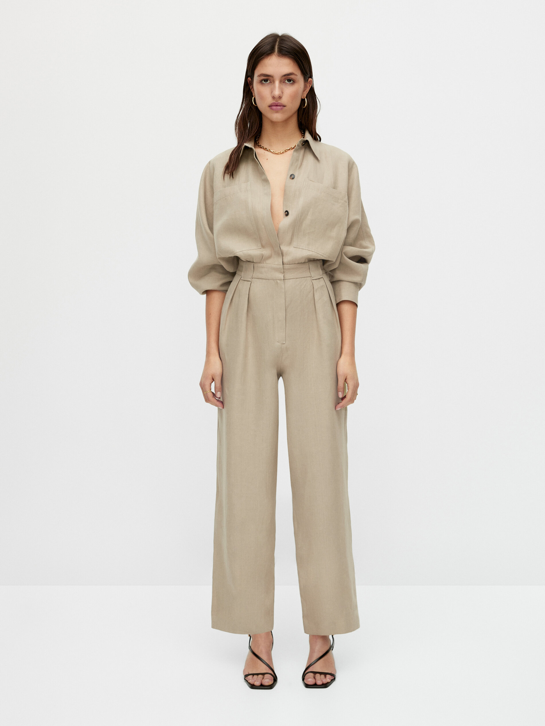 Mono largo 100% lino - Massimo Dutti España