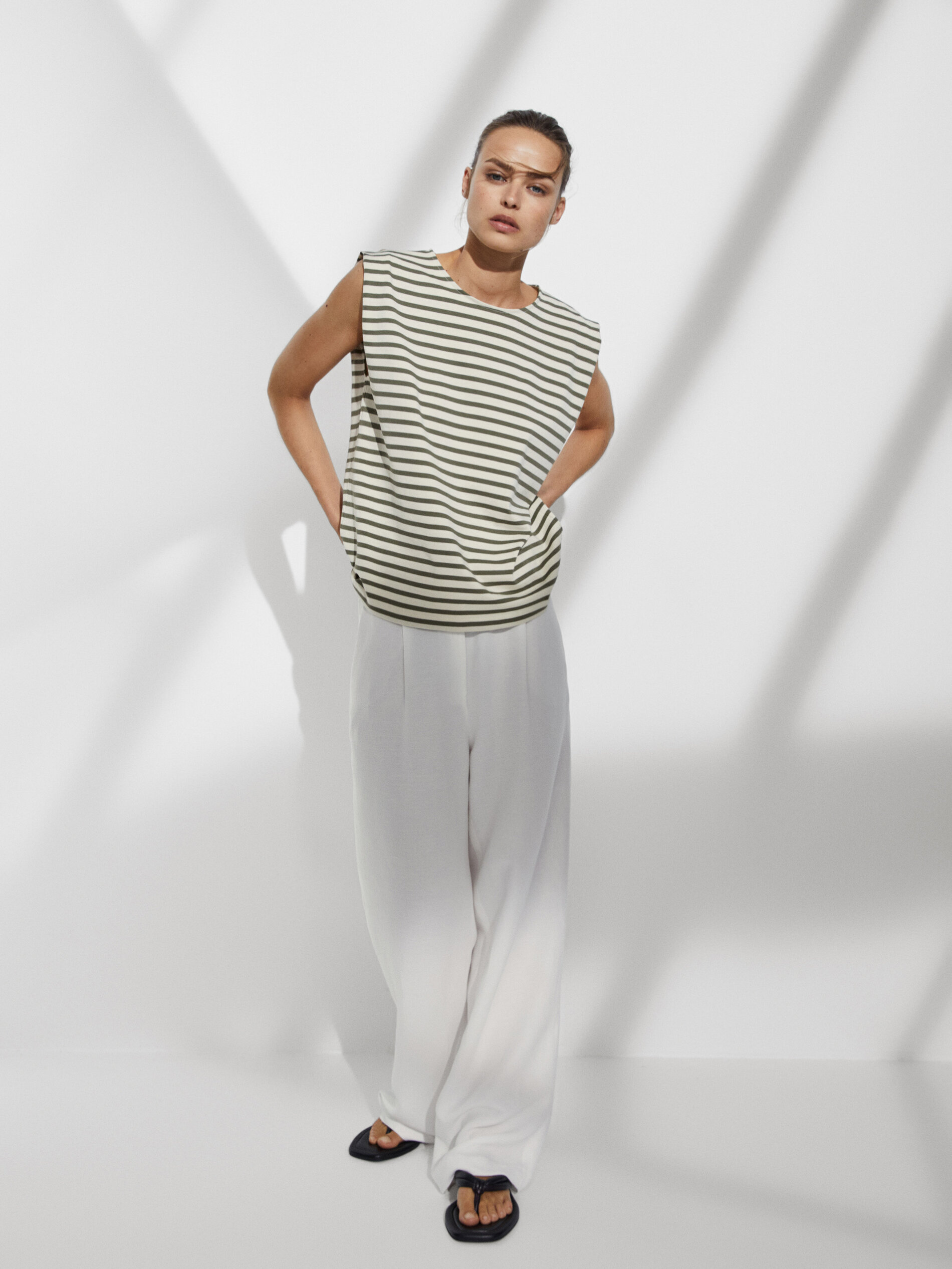 Striped sleeveless T-shirt - Massimo 