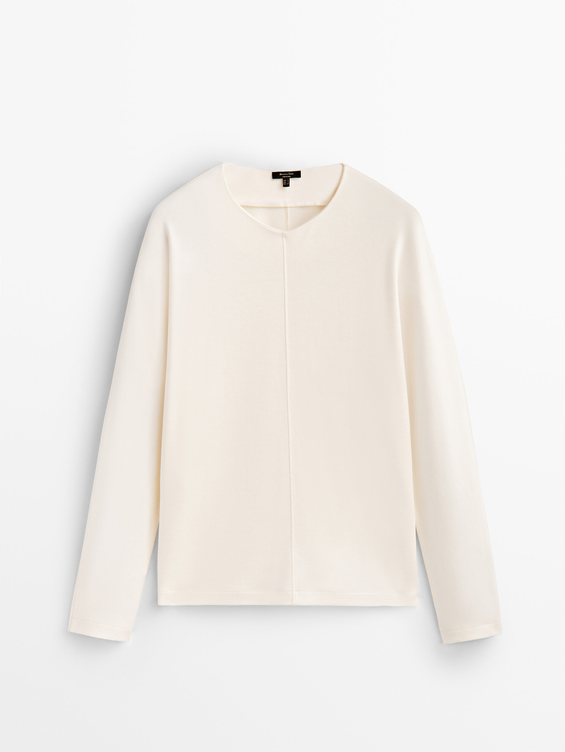 Lyocell and wool batwing-sleeve top