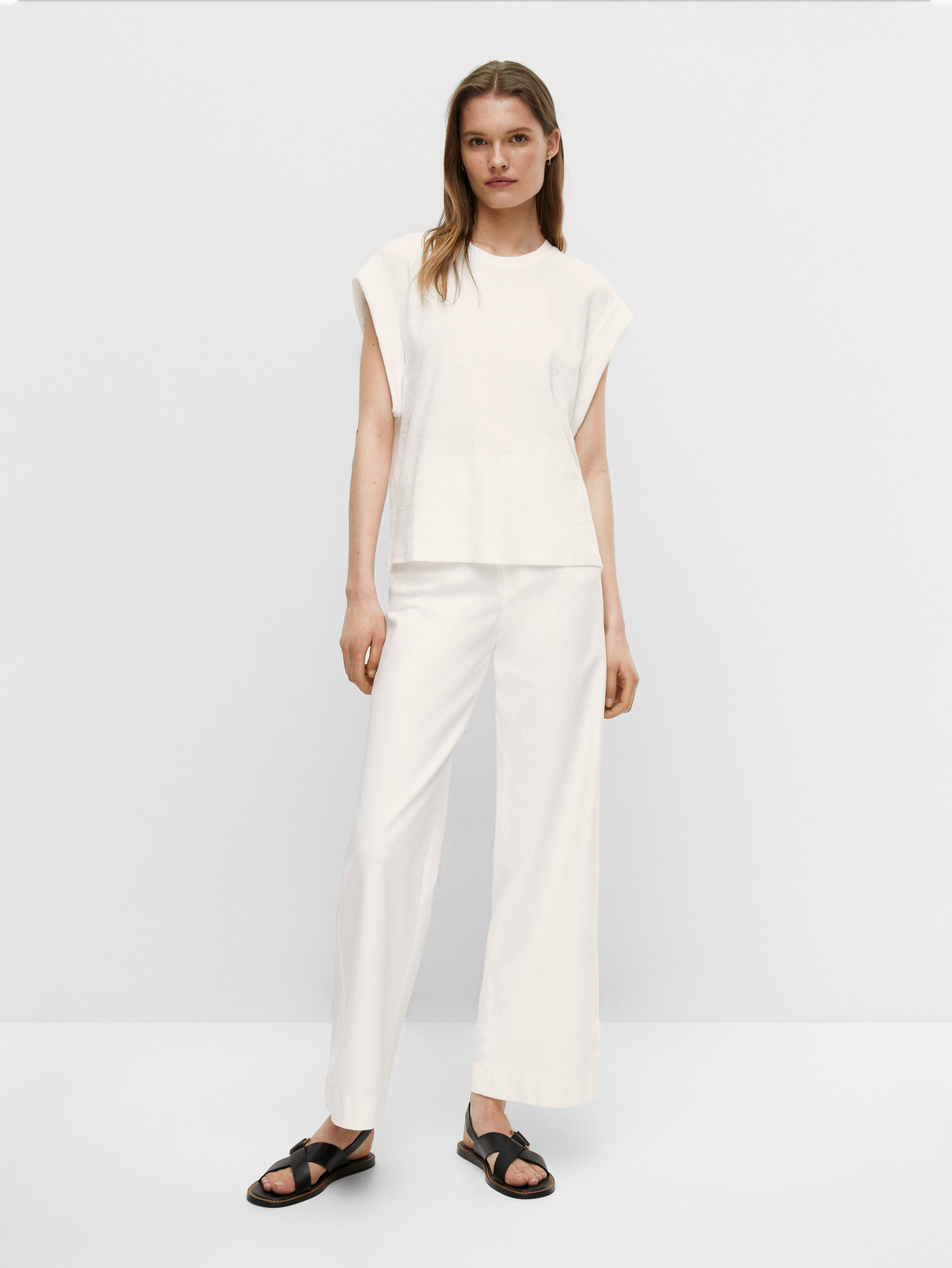 100% cotton textured T-shirt - Massimo 
