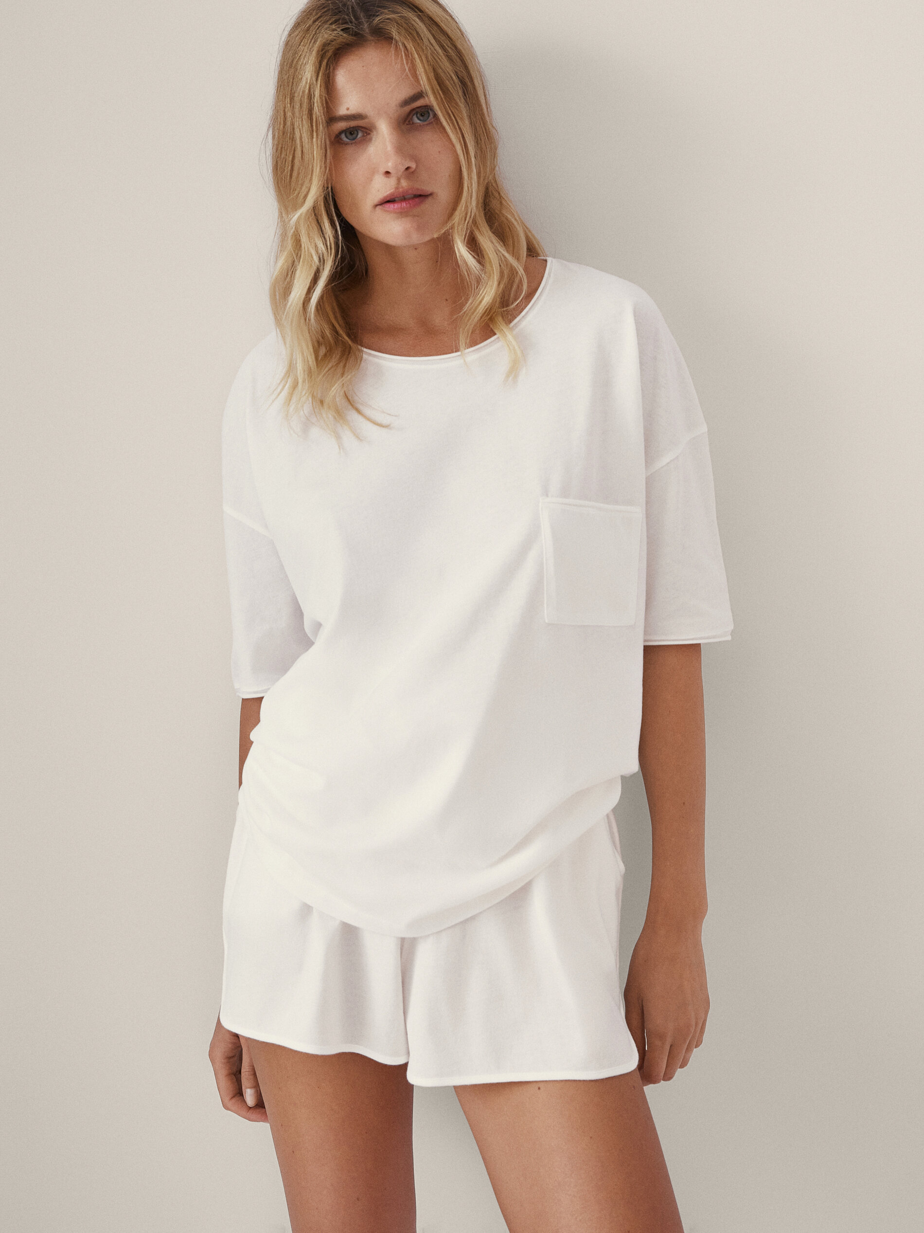 Camiseta pijama manga corta algodón - Massimo Dutti México