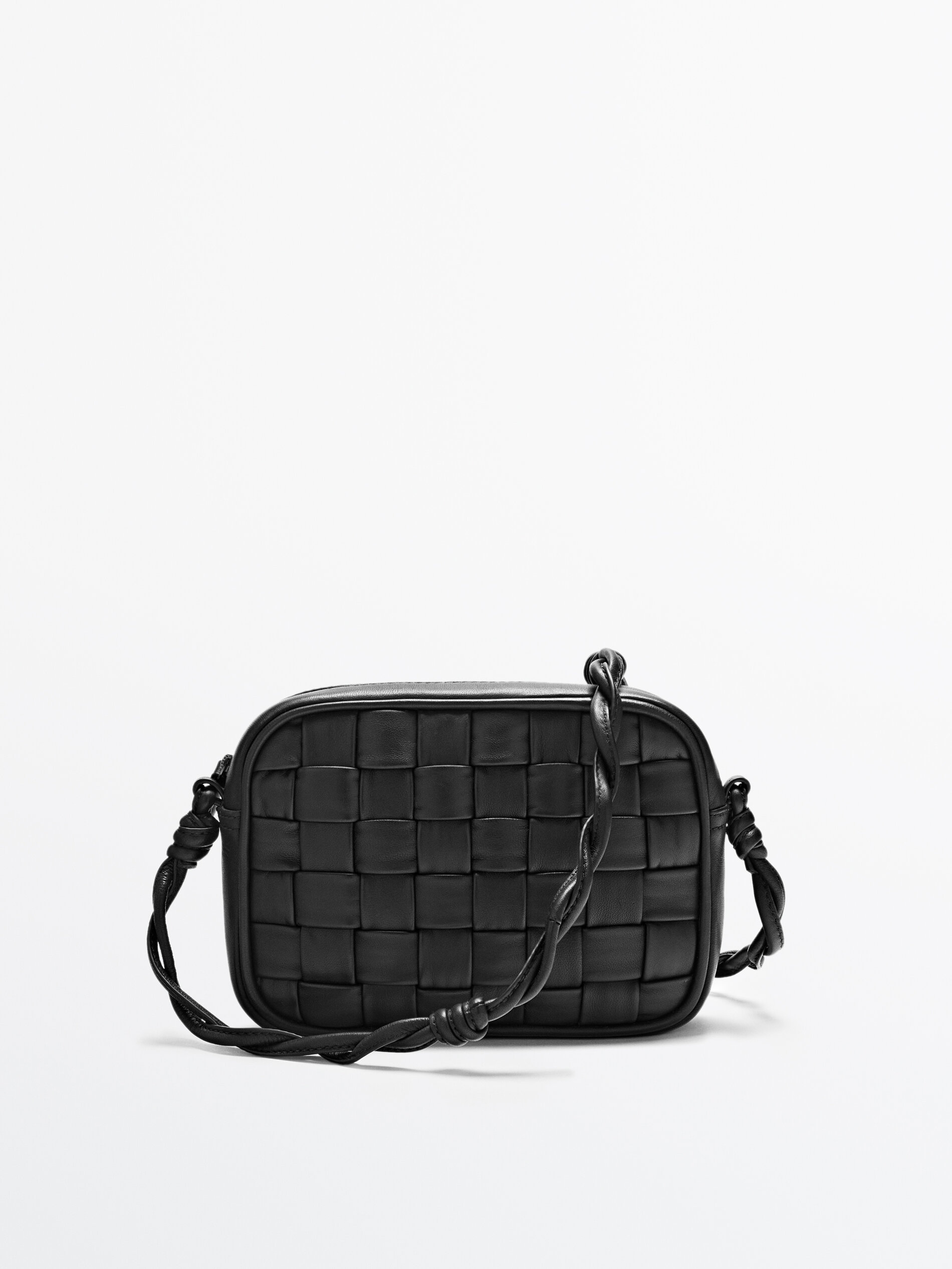 Bolso bandolera trenzado piel - Massimo Dutti España