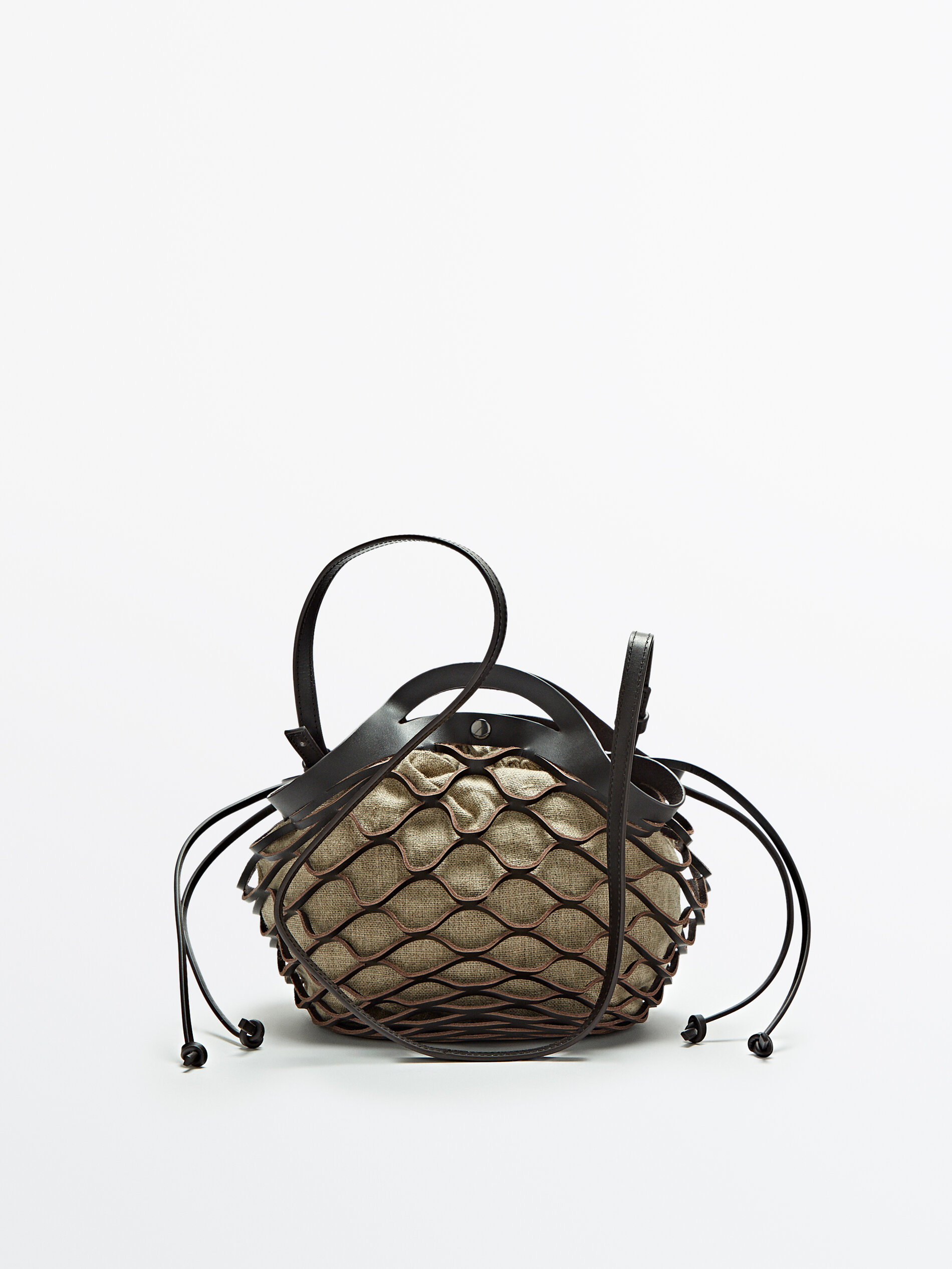 Cutwork bucket bag + linen bucket bag 