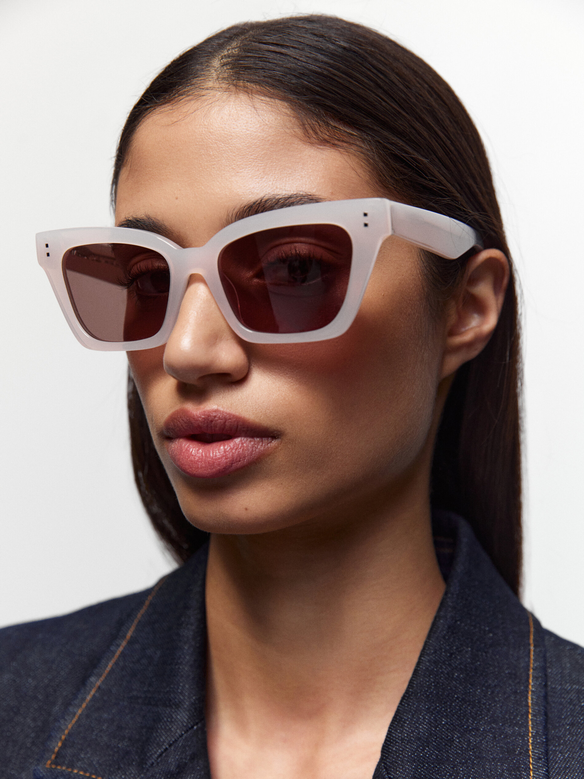 Bril met transparant crème montuur - Massimo Dutti Belgium