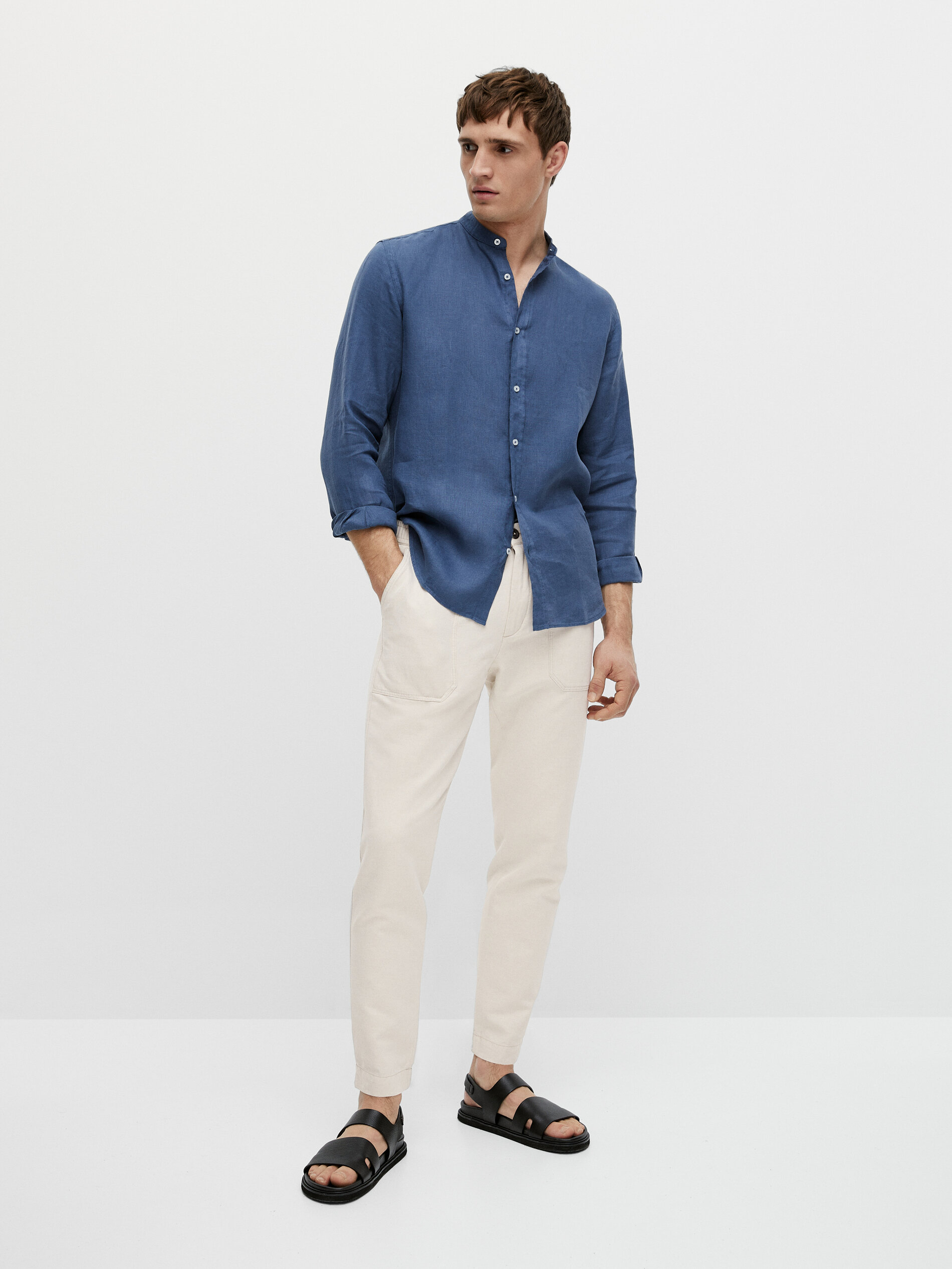 بنطال رياضي كتان وقطن - Massimo Dutti Algérie