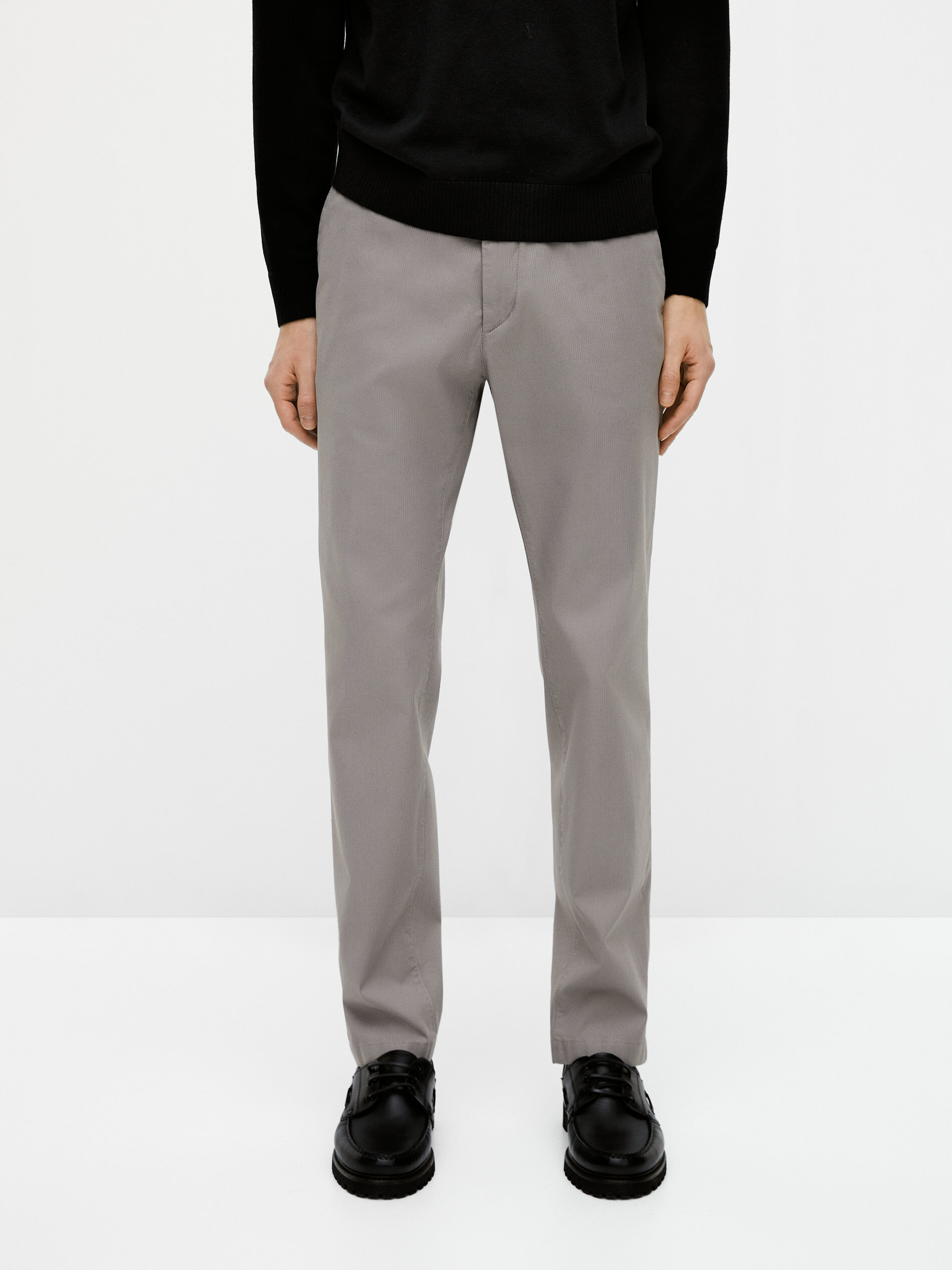 Slim fit micro textured weave chinos 