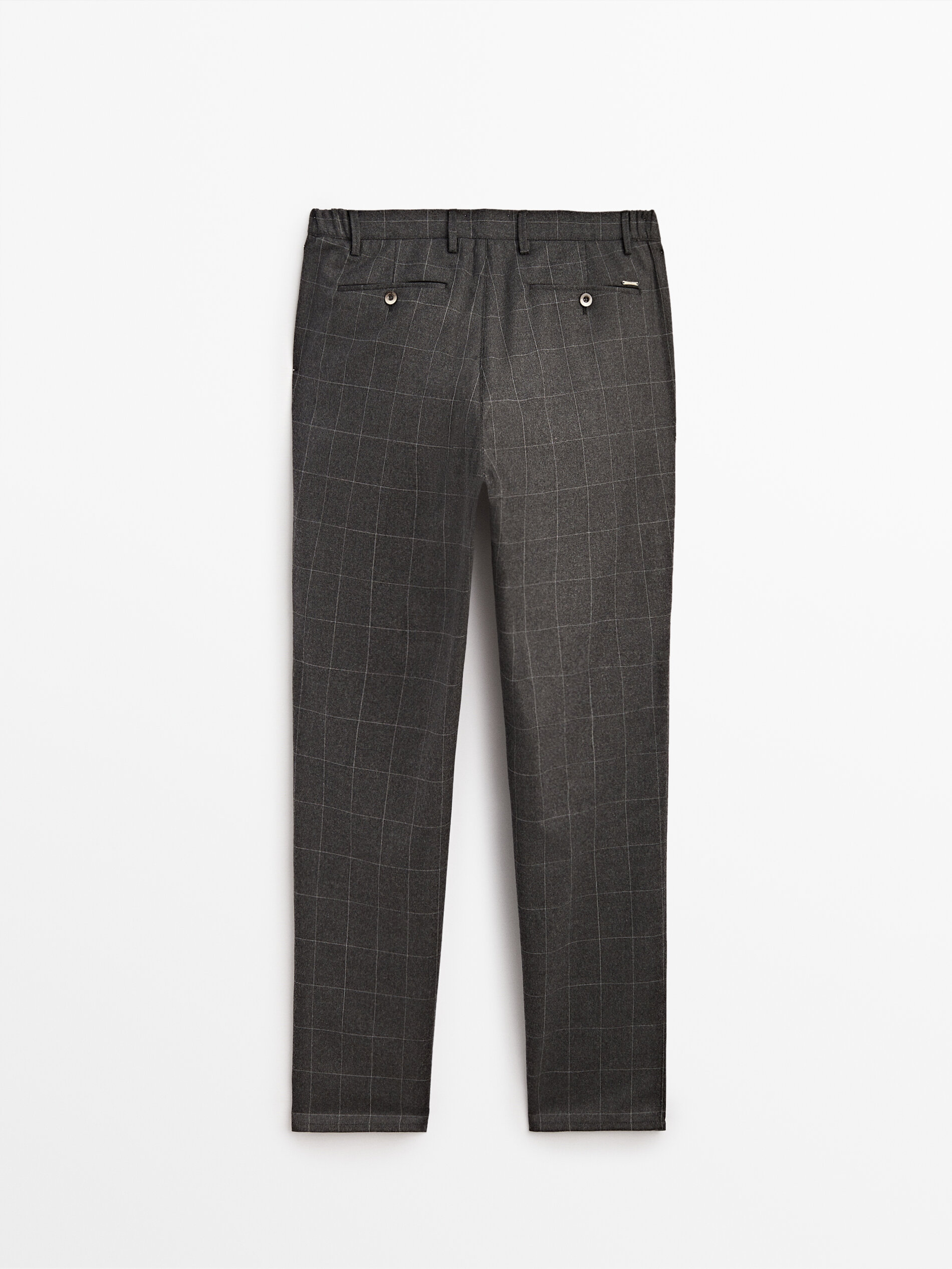 Slim fit checked wool chino trousers 