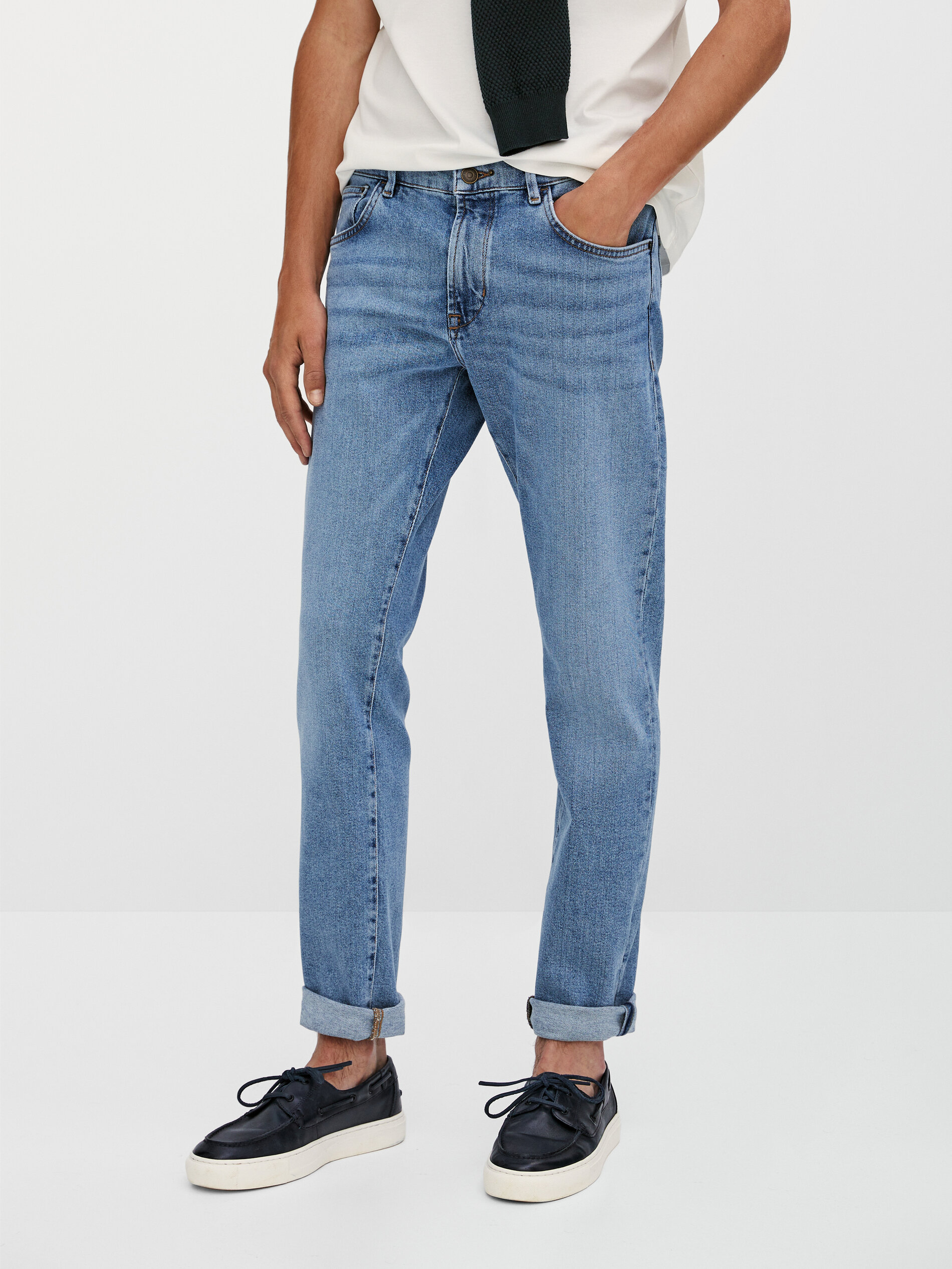 Faded slim fit jeans - Massimo Dutti Switzerland