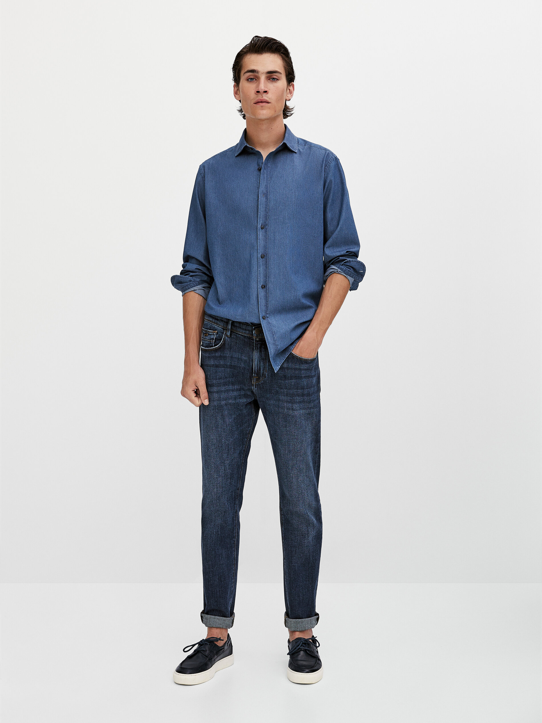 Slim fit stone wash jeans - Massimo Dutti United Kingdom