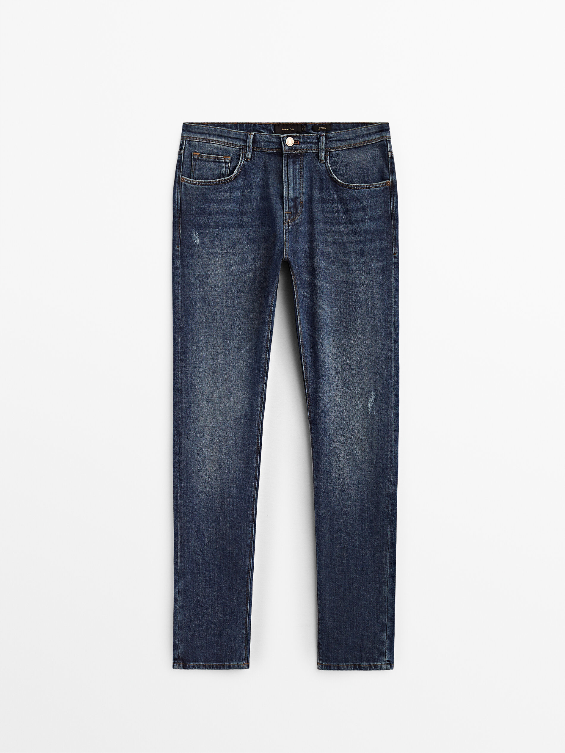 Slim fit worn effect jeans - Massimo Dutti United States of America