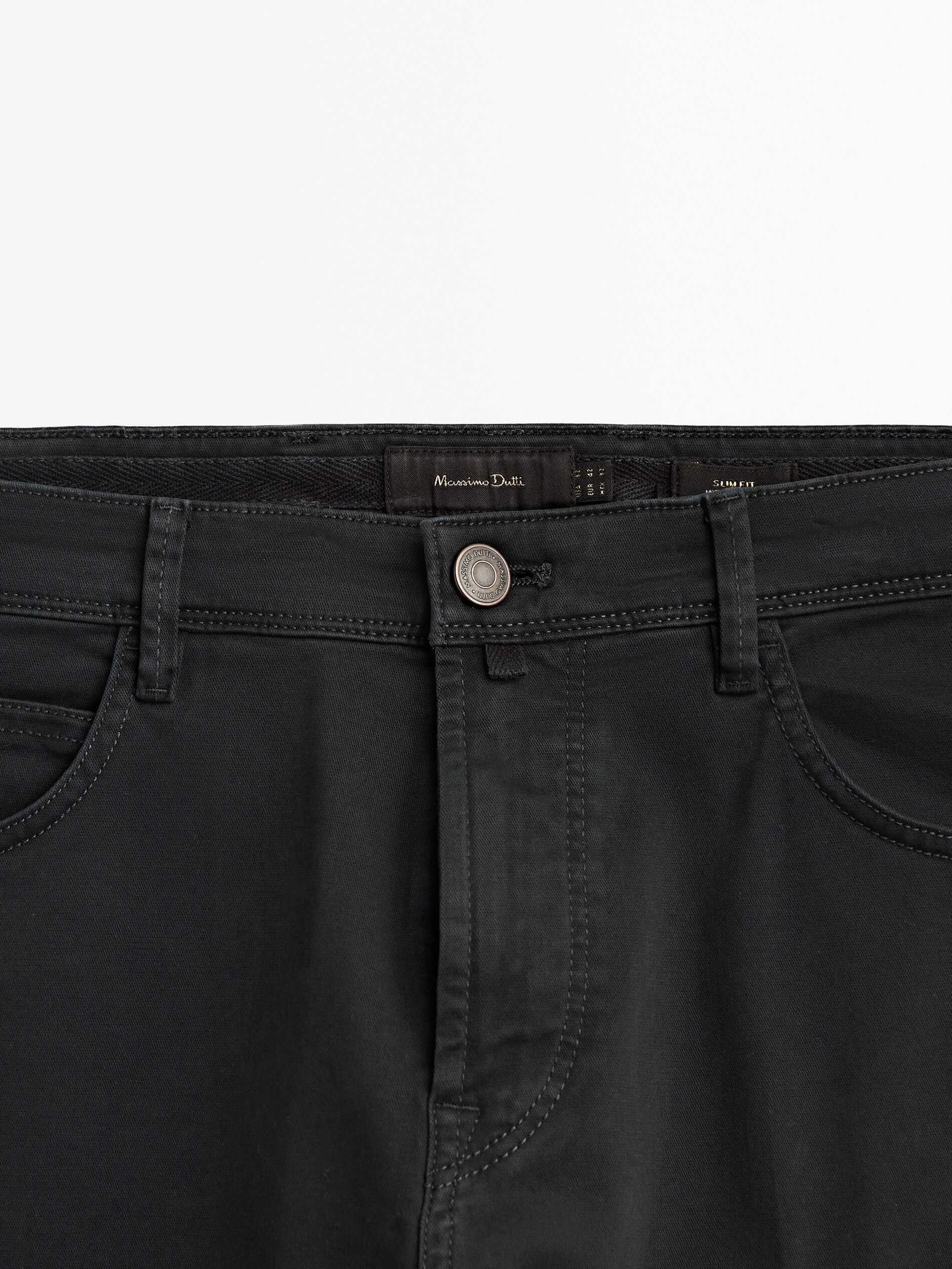 Pantaloni tipo denim broken in twill slim fit - Massimo Dutti Italia