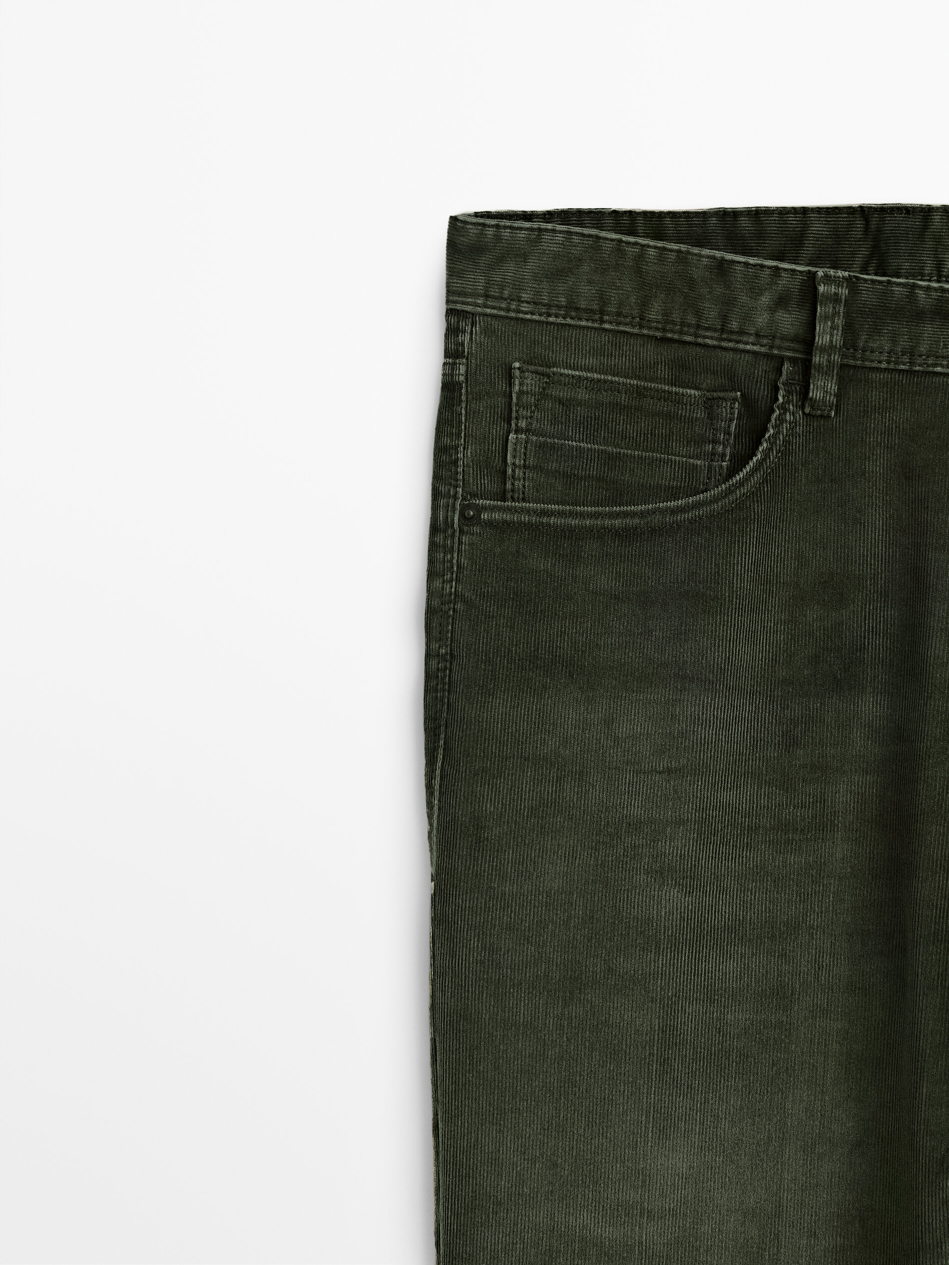 Slim fit corduroy denim-effect trousers 
