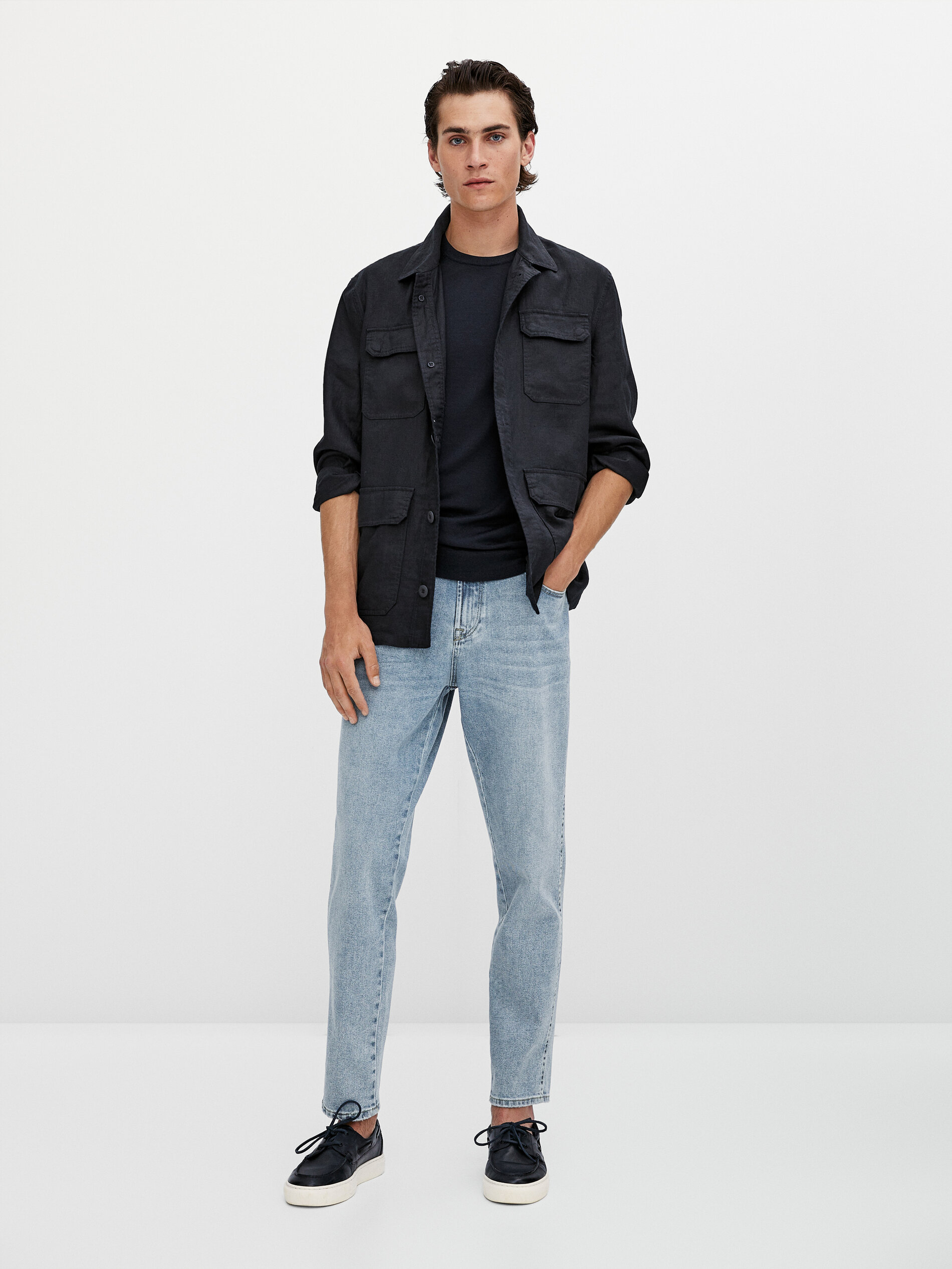 Jeans effetto slavato tapered fit - Massimo Dutti Italia