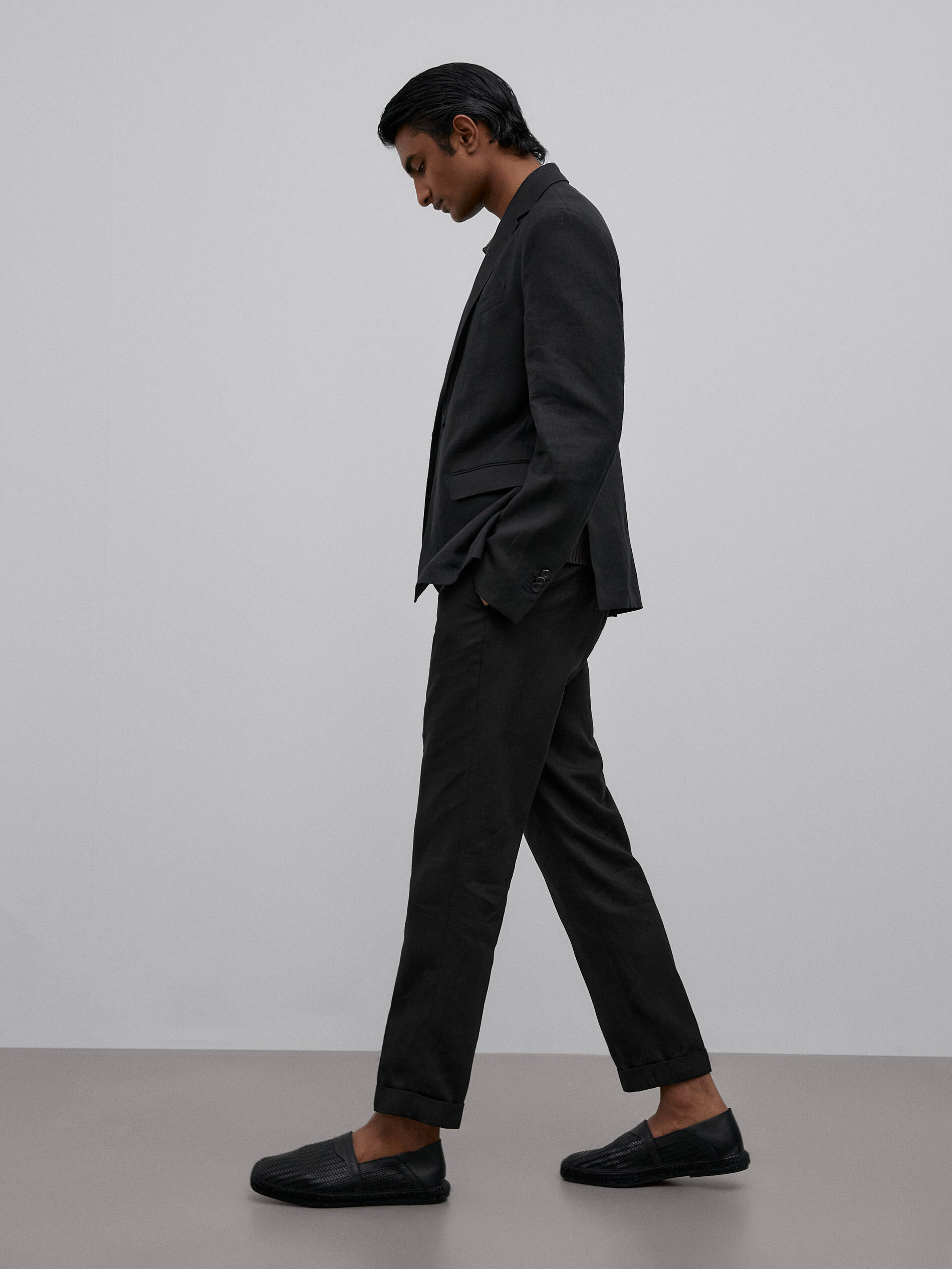 black linen trousers mens