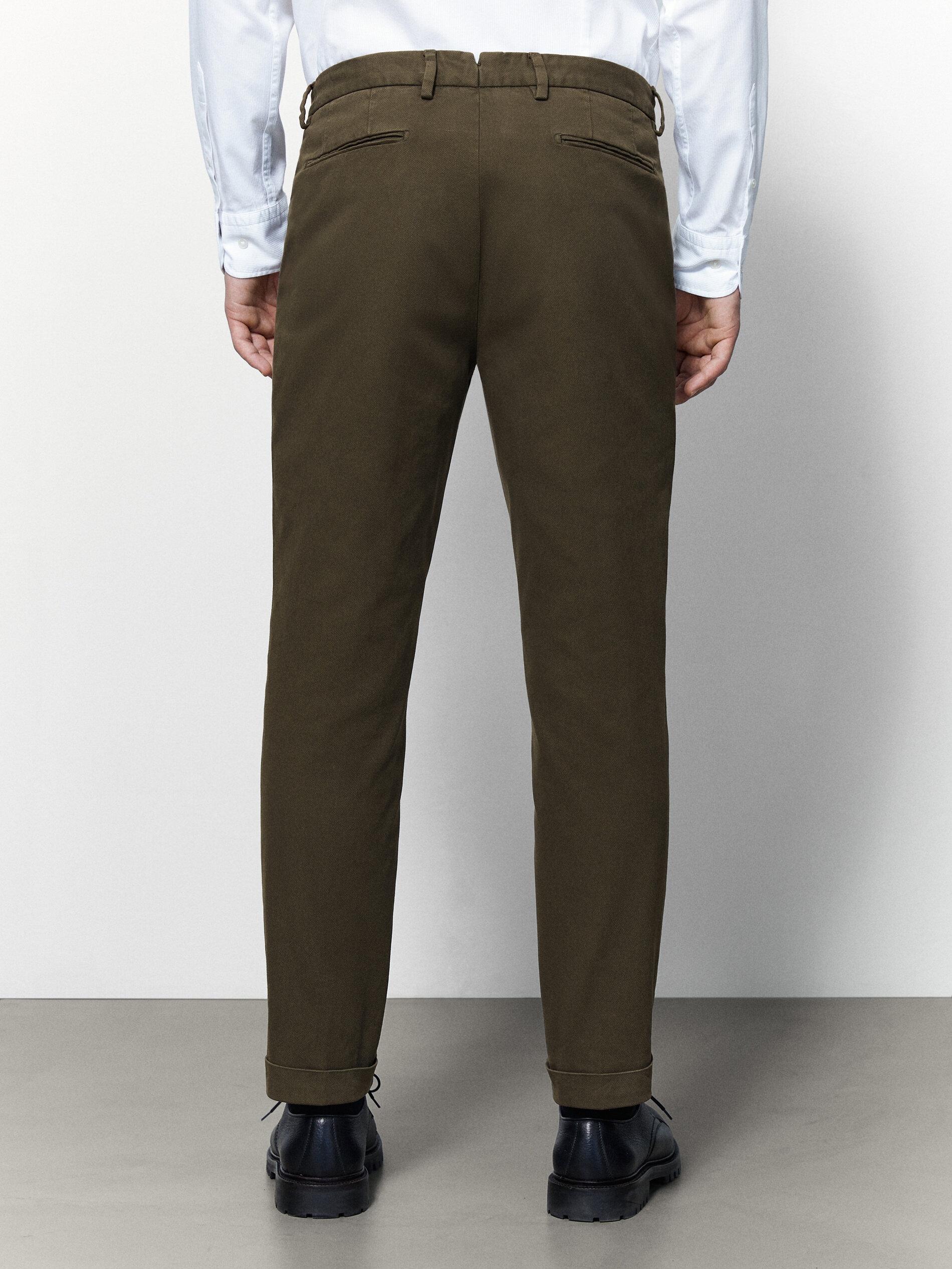 Pantalón traje liso algodón - Massimo Dutti España