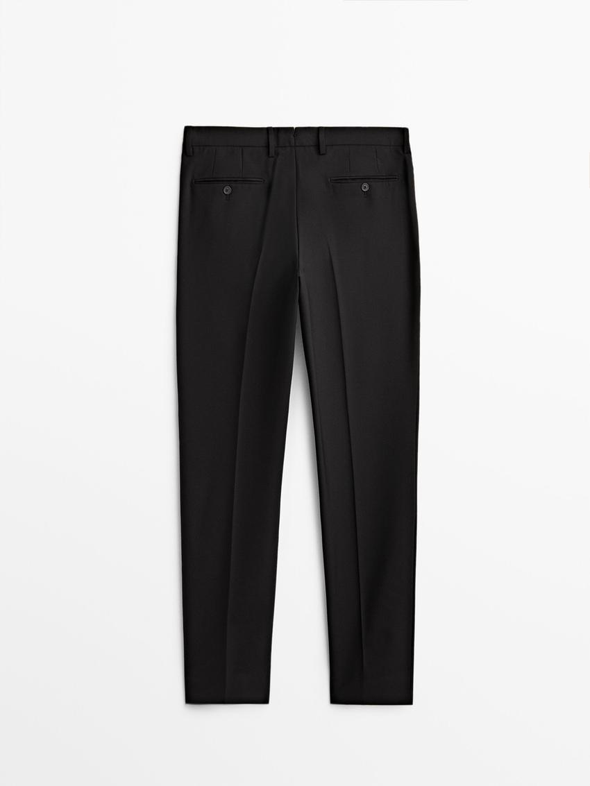 Men S Slim Fit Suit Trousers In 100 Wool Massimo Dutti Thailand